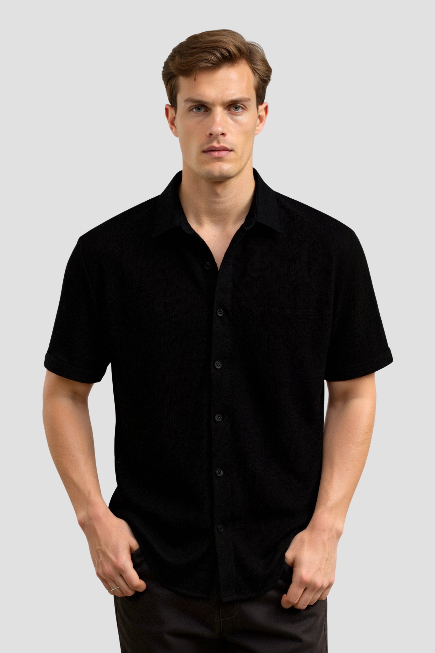 Casual Ripples Pattern Short Sleeve Shirt