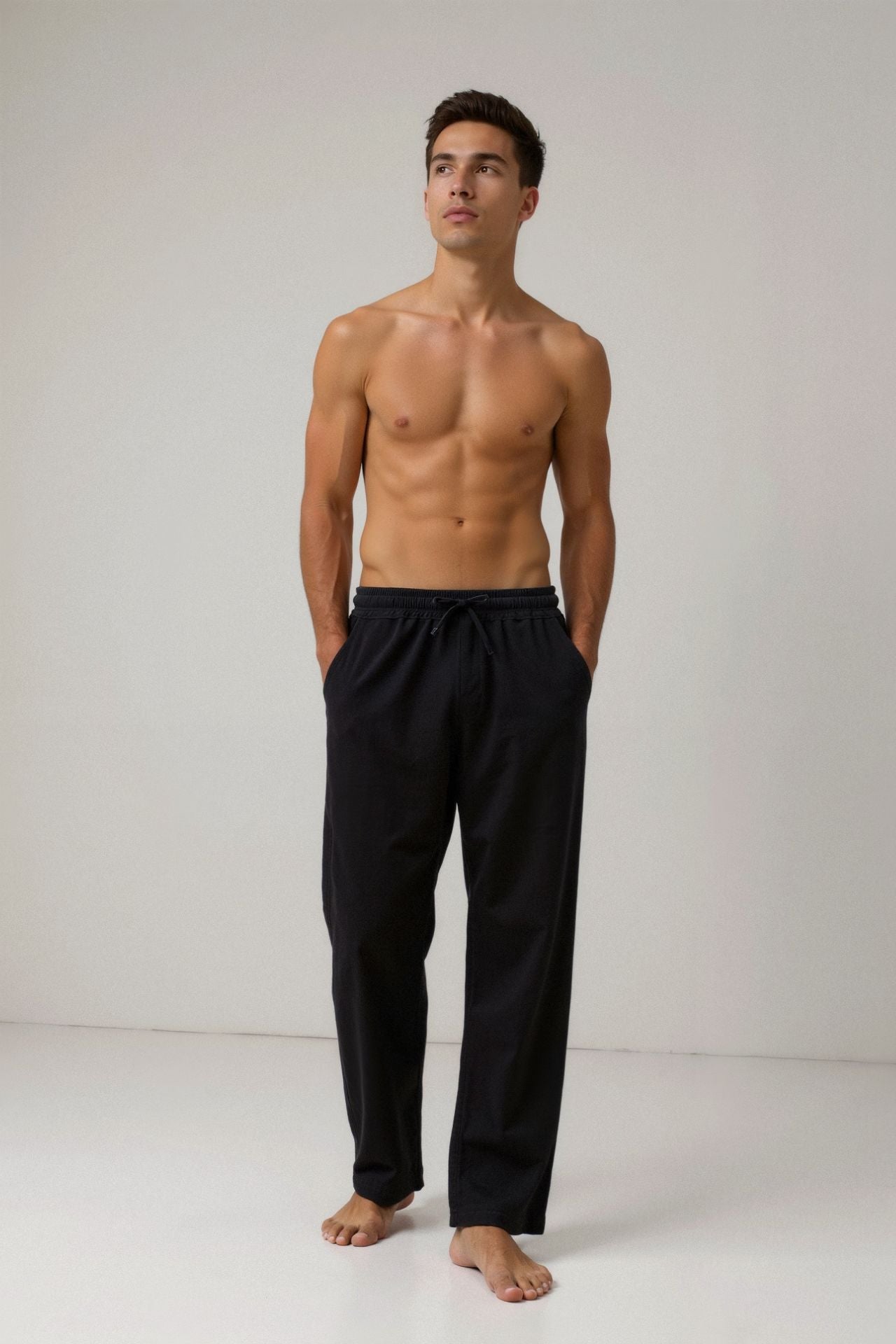 Cotton & Linen Blend Drawstring Pants