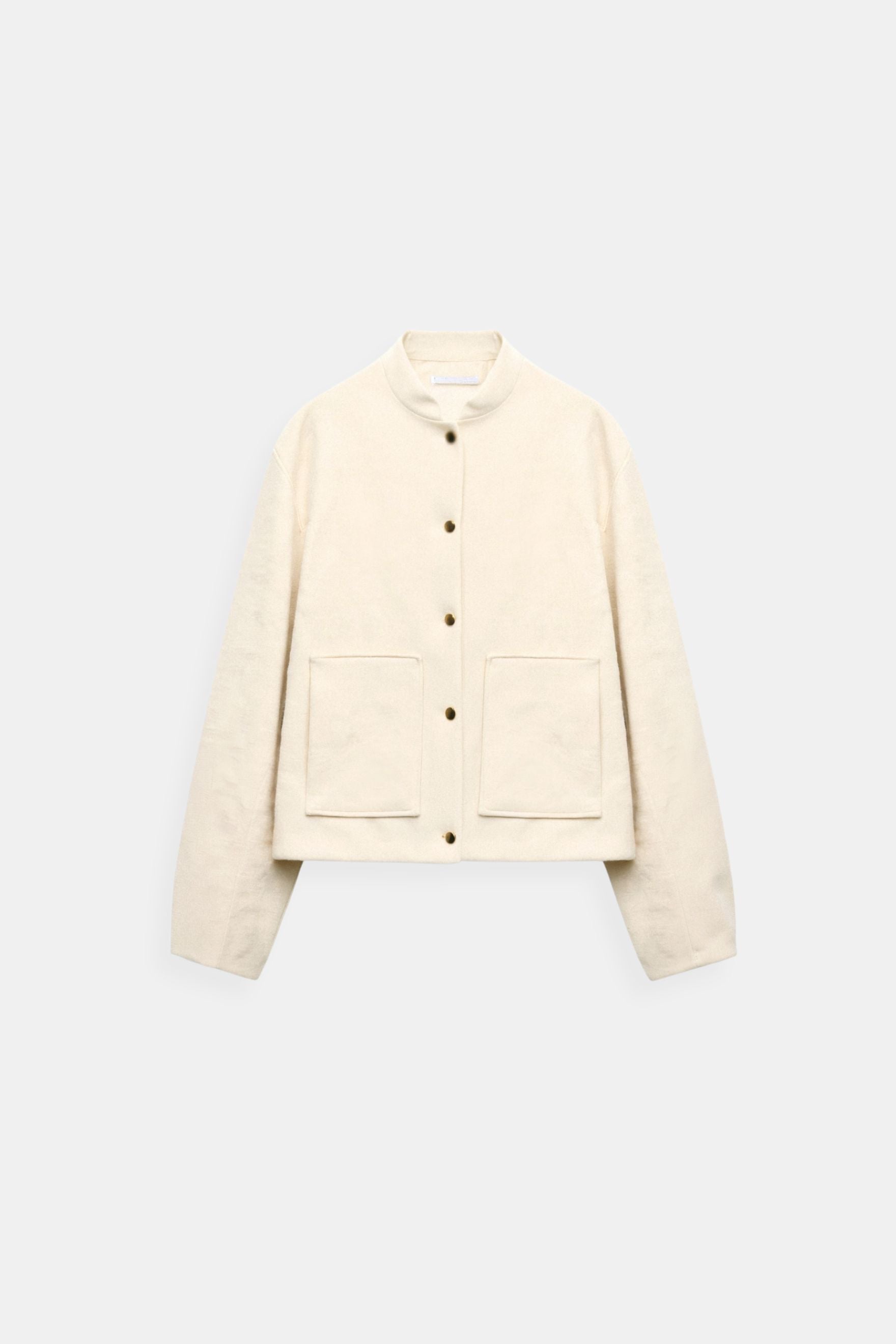 Luxury Button Pockets Stand Collar Bomber Jacket