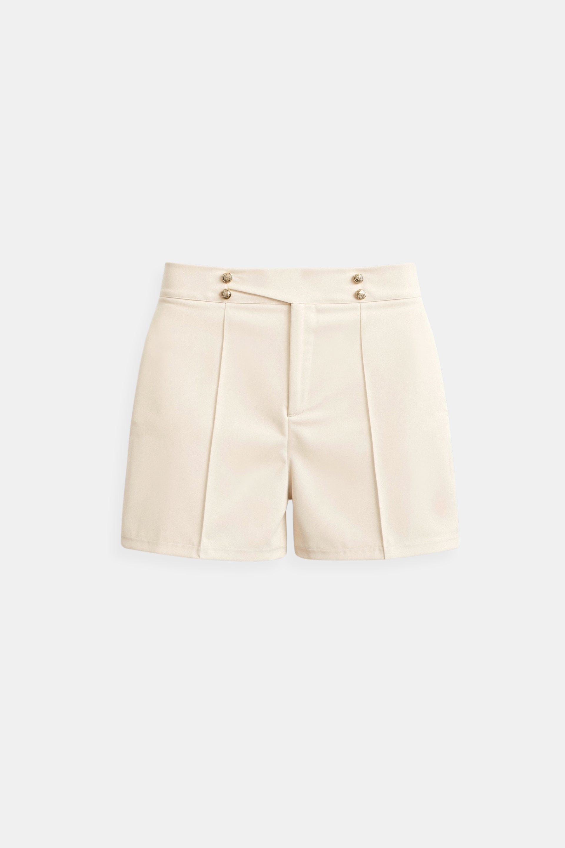 Elegant Ruched Summer Button Decor High-rise Shorts