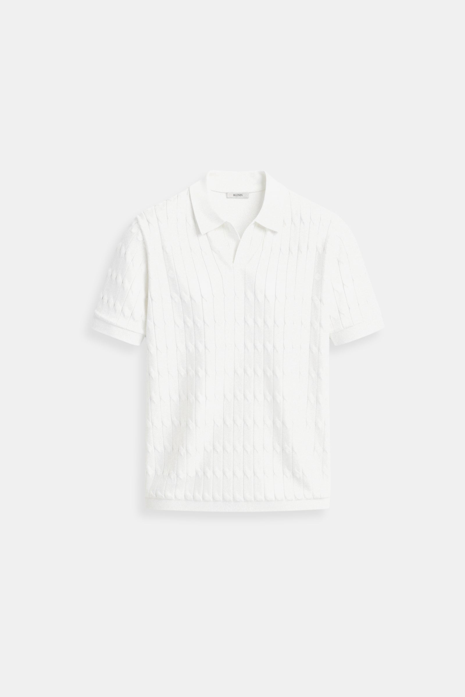 Premium V-Neck Cable Knit Polo T-Shirt