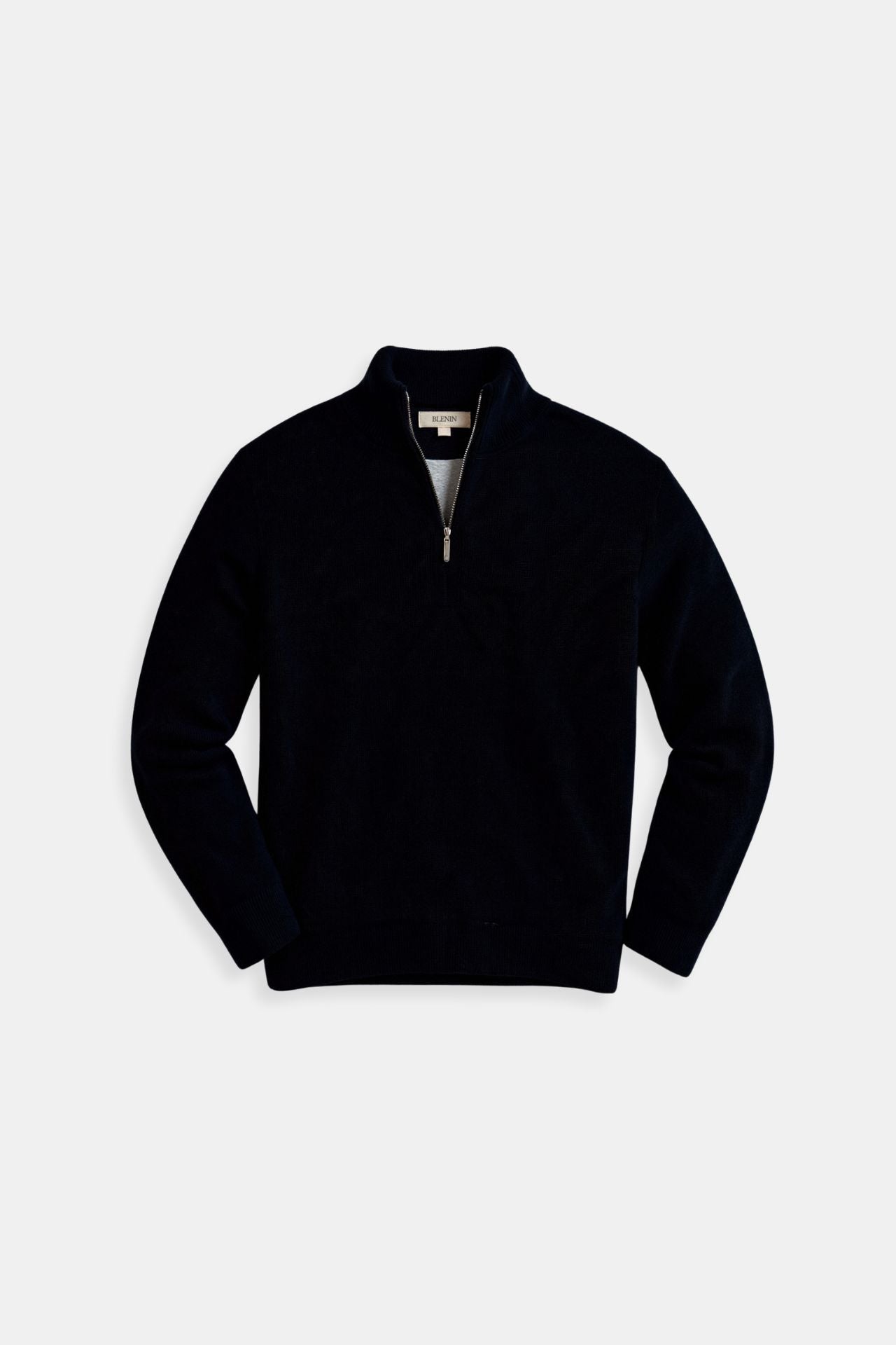 Classic Loose Solid Knitted Zip Pullover