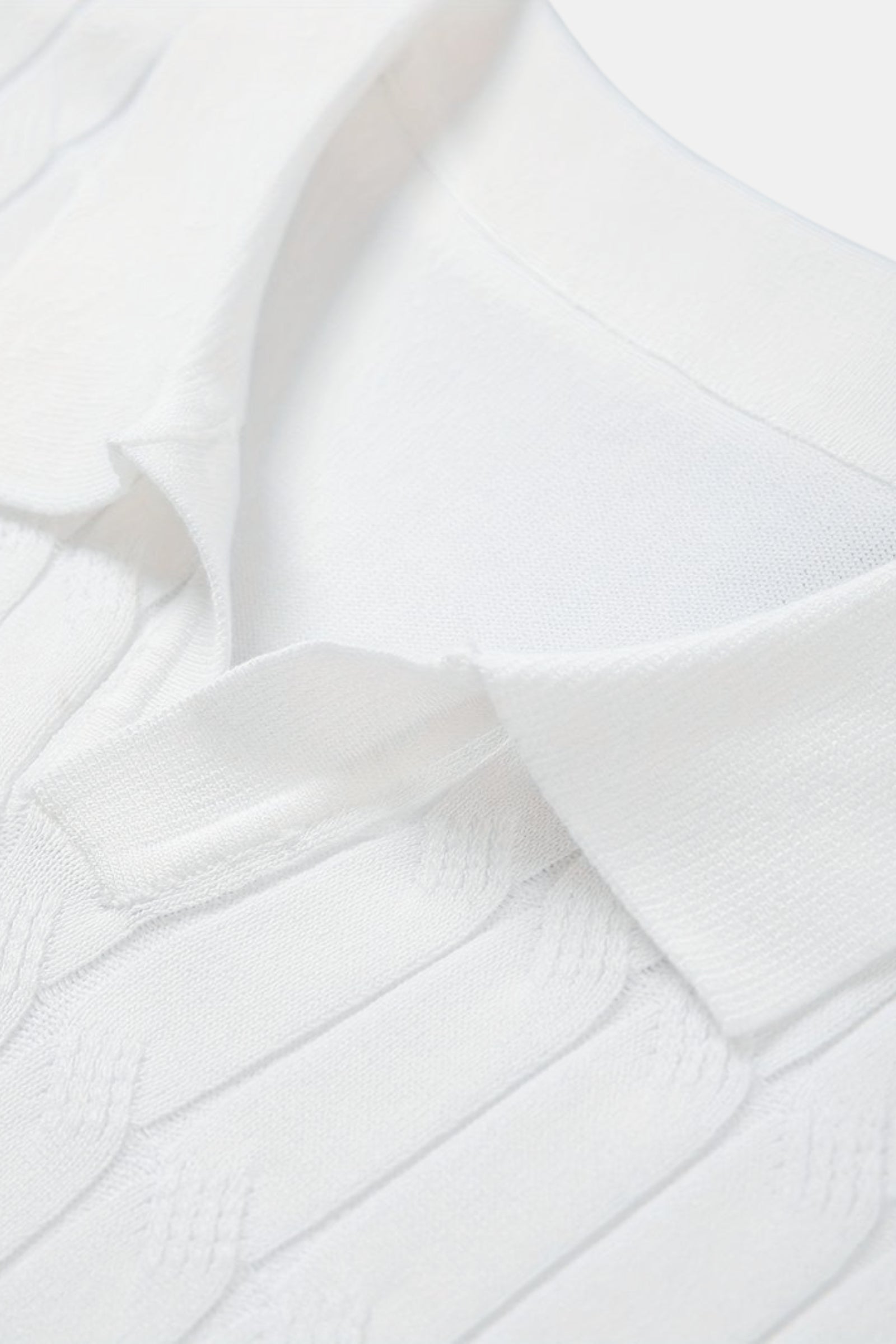 Premium V-Neck Cable Knit Polo T-Shirt