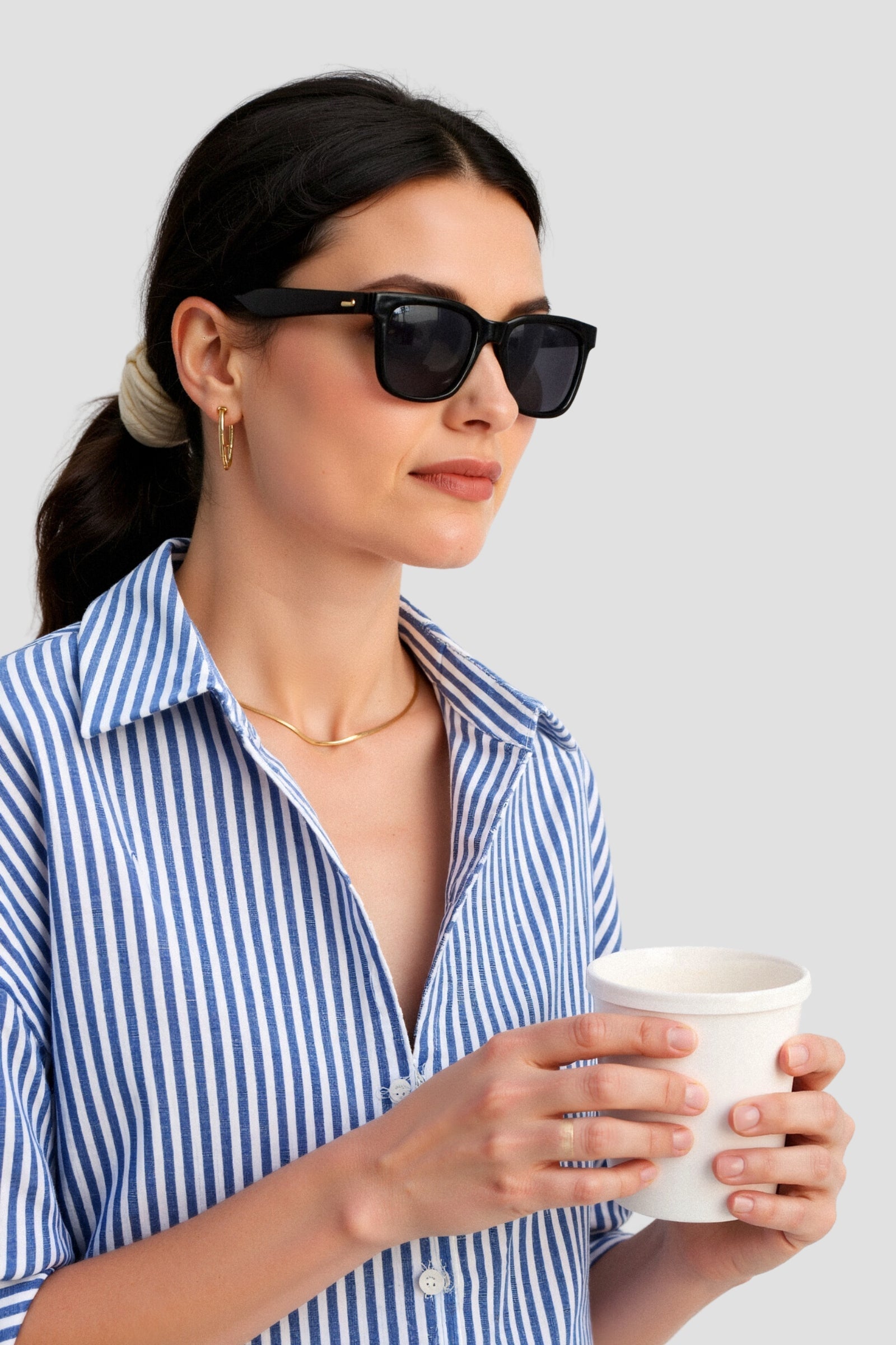 Cotton Striped Button Front Shirt