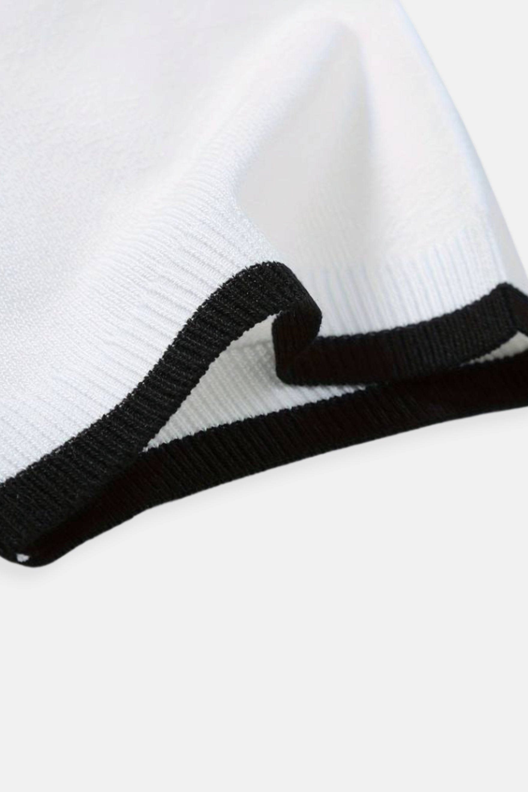 Color Matching Knitted Quarter Zip Golf Polo T-Shirt