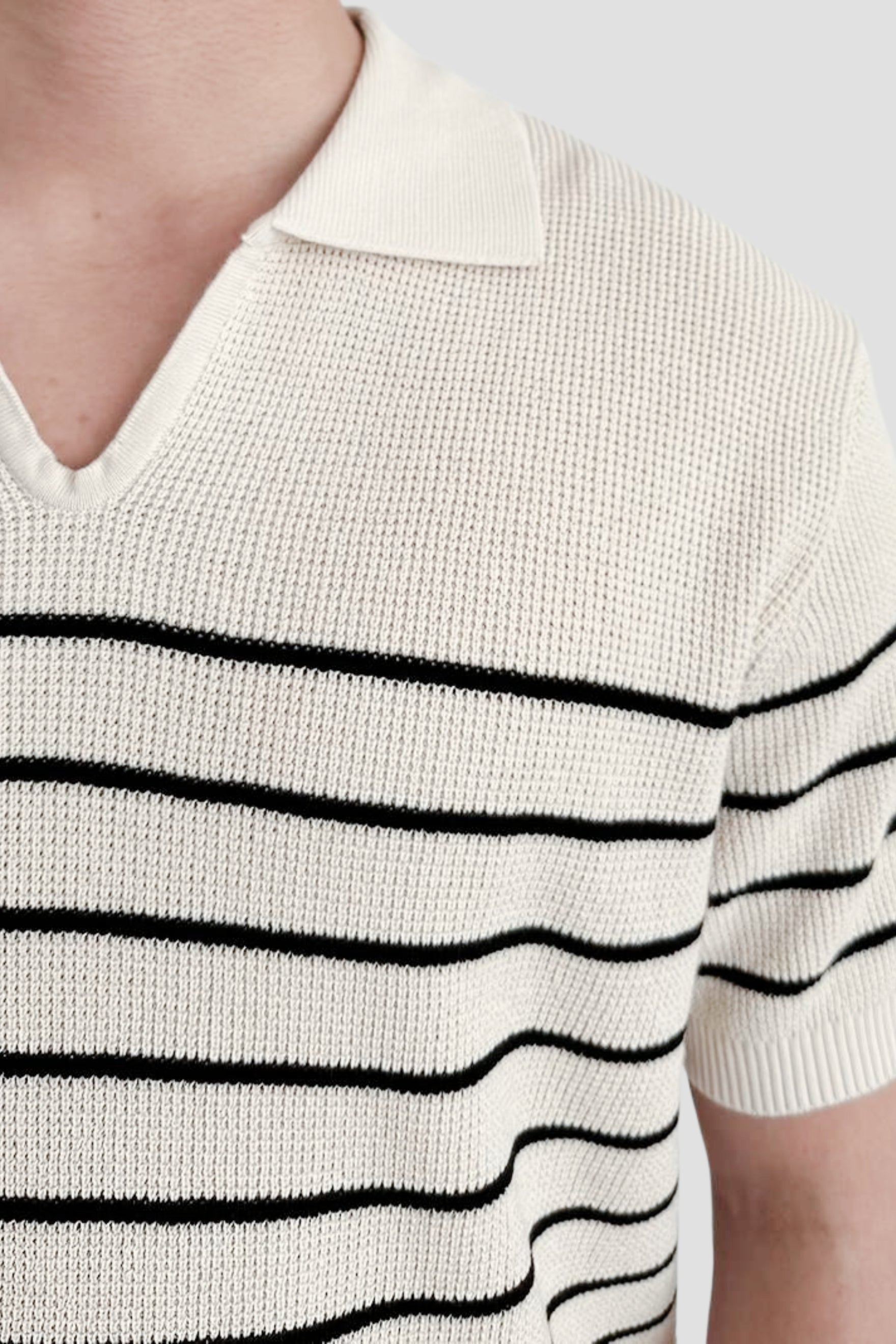 Casual Short Sleeve Knitted High Stretch Polo T-Shirt