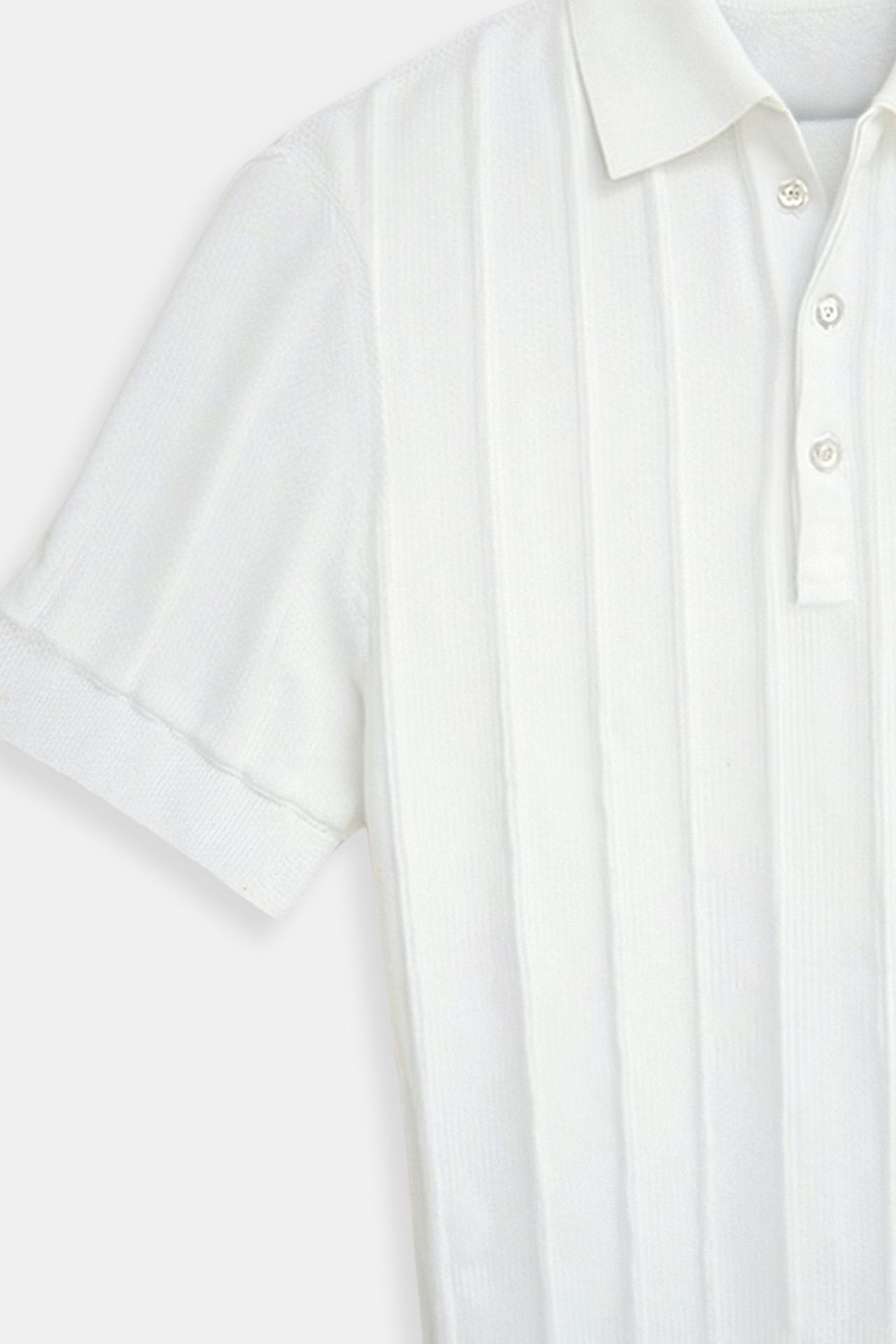 Vertical Striped Chic Button Up Polo T-Shirt