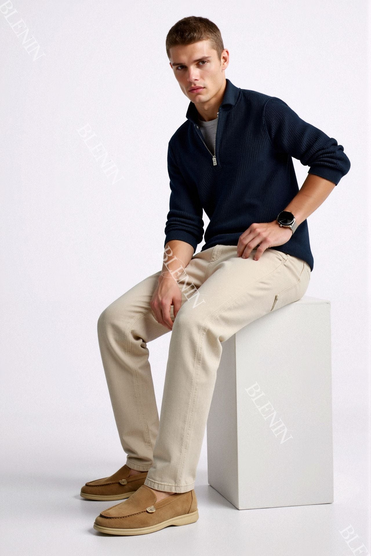 Classic Men's Clean Suede Loafers