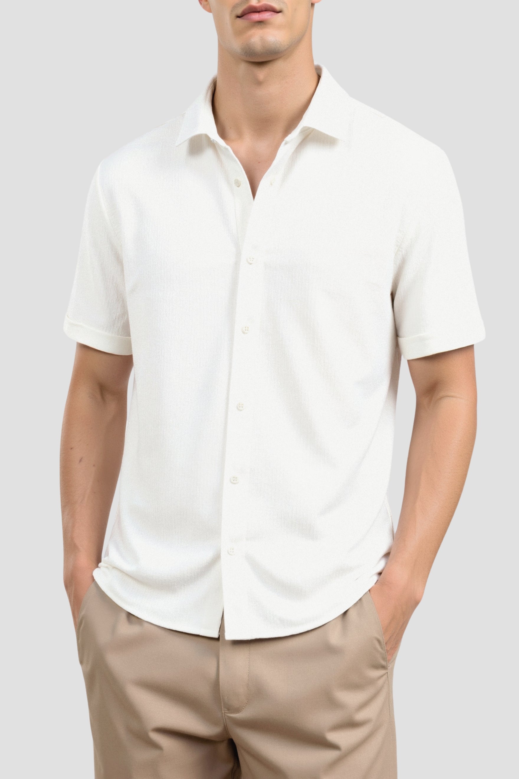 Casual Ripples Pattern Short Sleeve Shirt