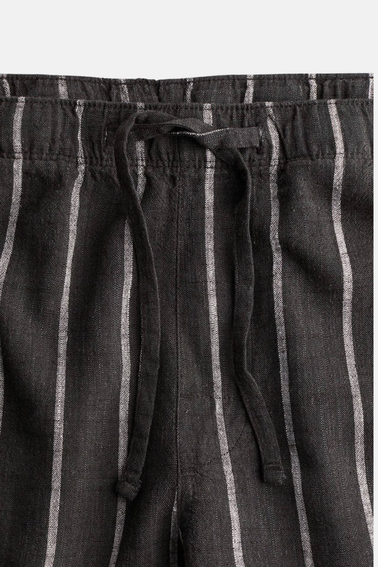 Breathable Solid Drawstring Linen Pants