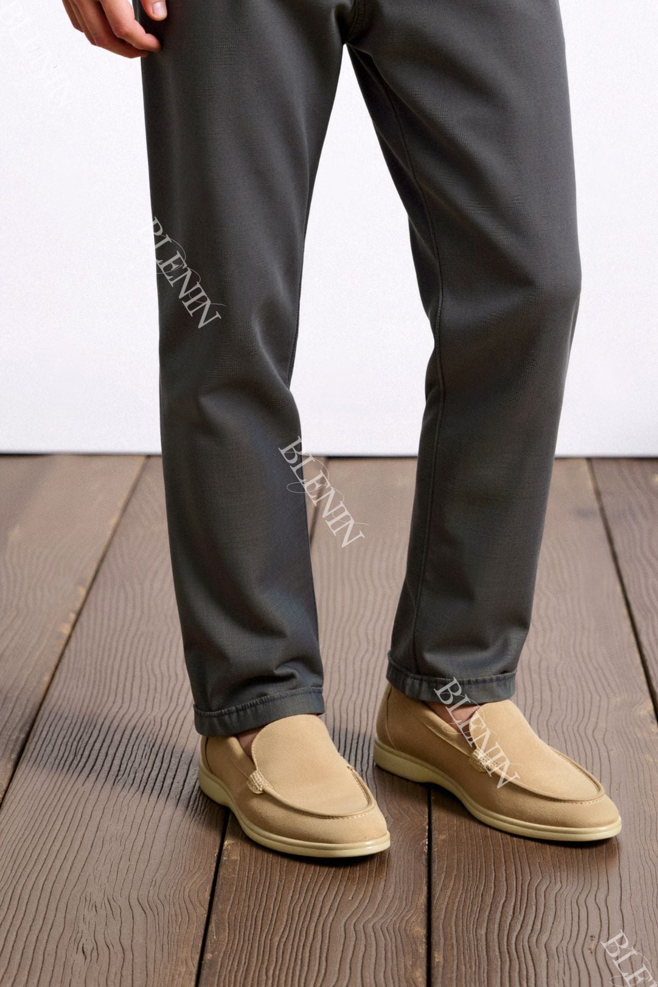 Classic Men's Clean Suede Loafers