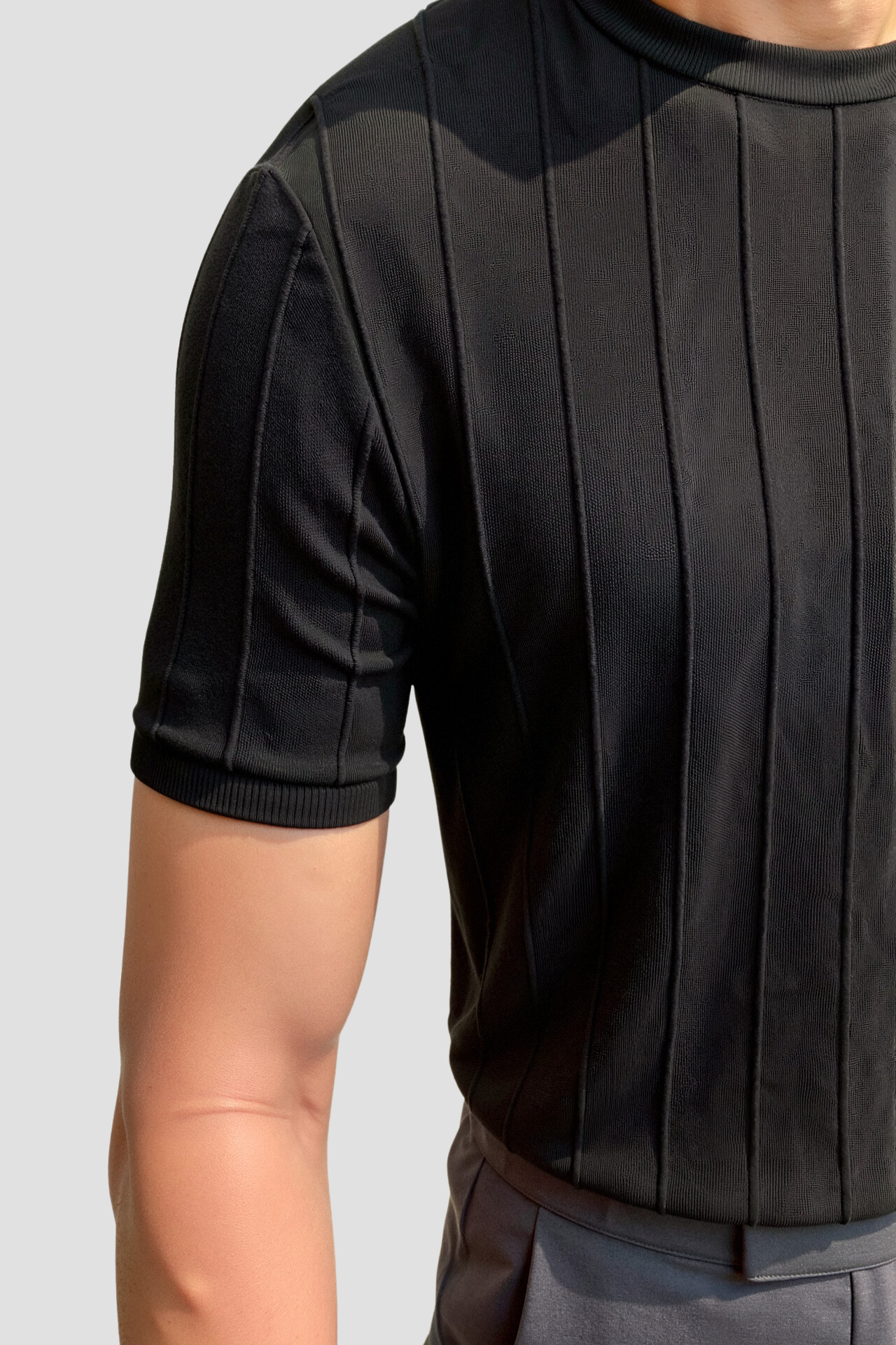 Classic Heavy O-Neck Striped T-Shirt