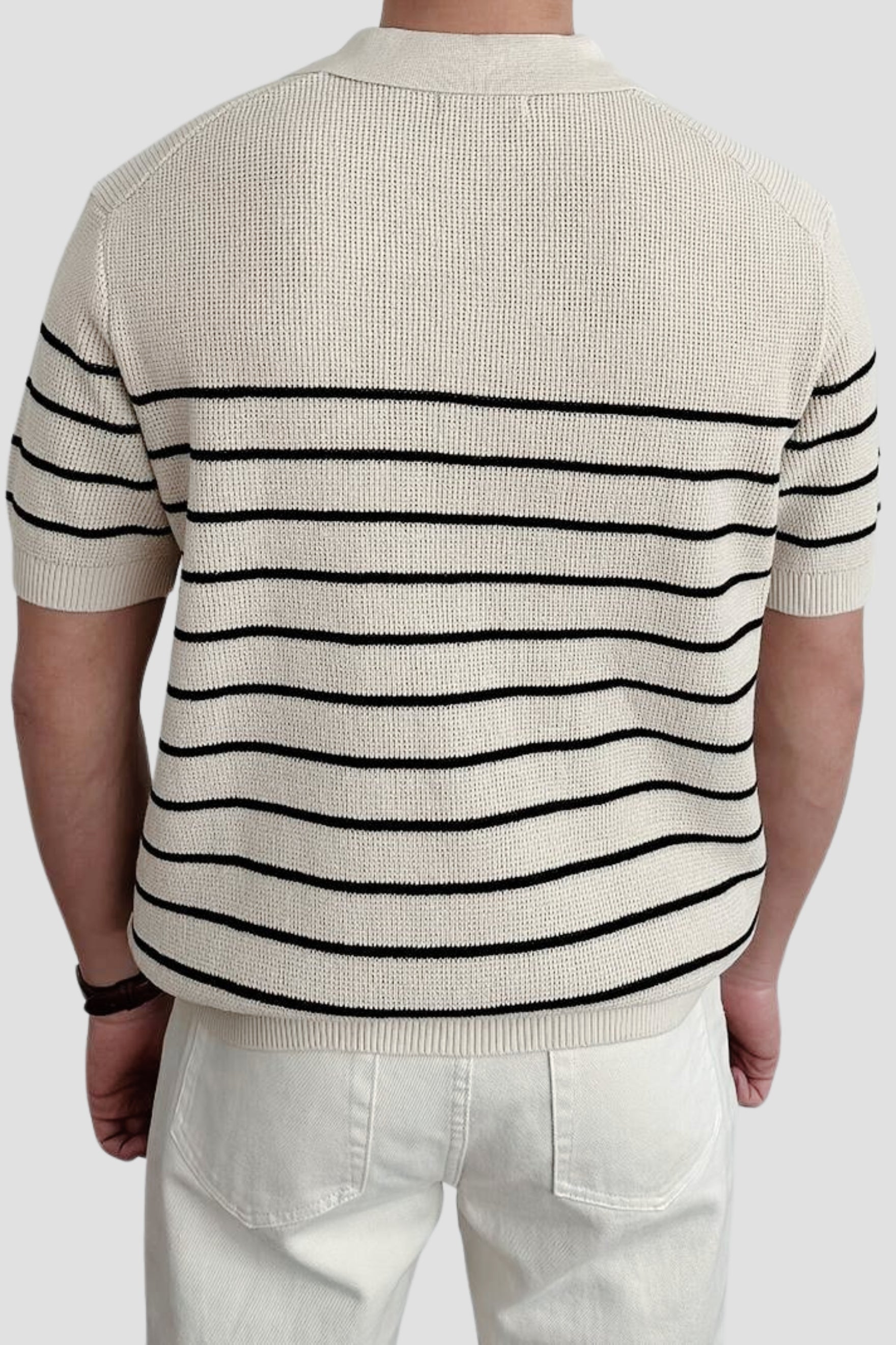 Casual Short Sleeve Knitted High Stretch Polo T-Shirt