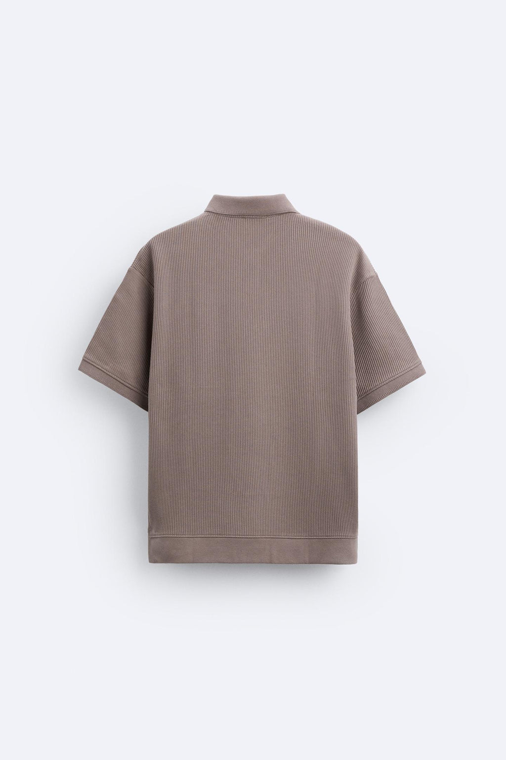 Textured Button Polo T-Shirt