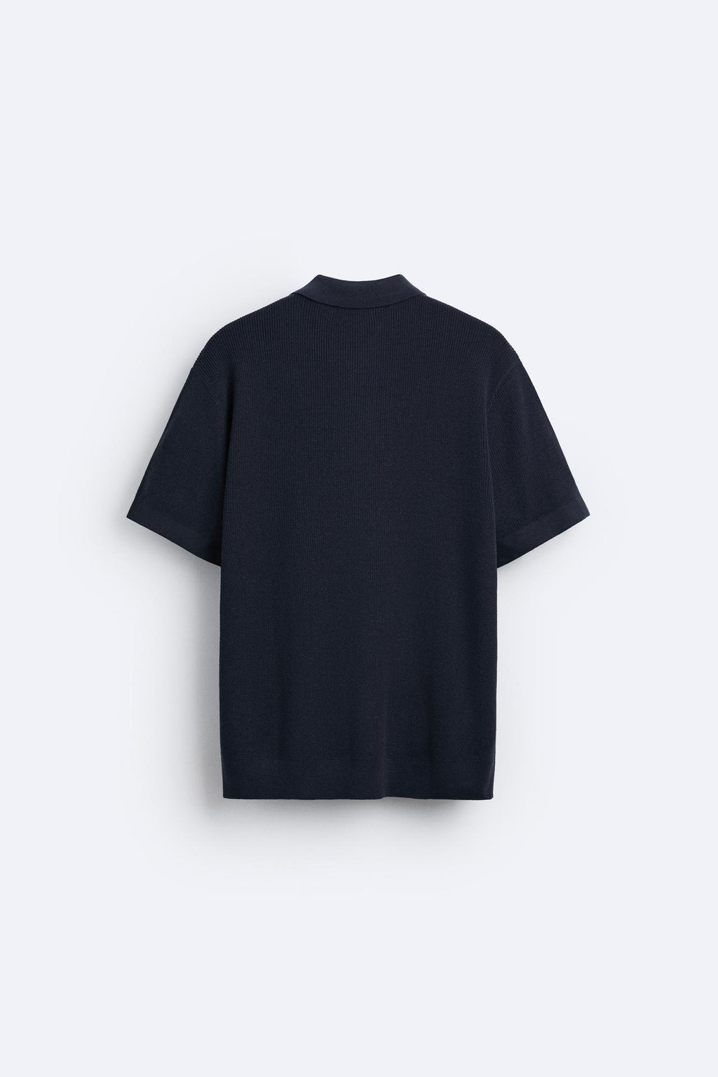 Knitted Short Sleeve Polo Zip T-Shirt