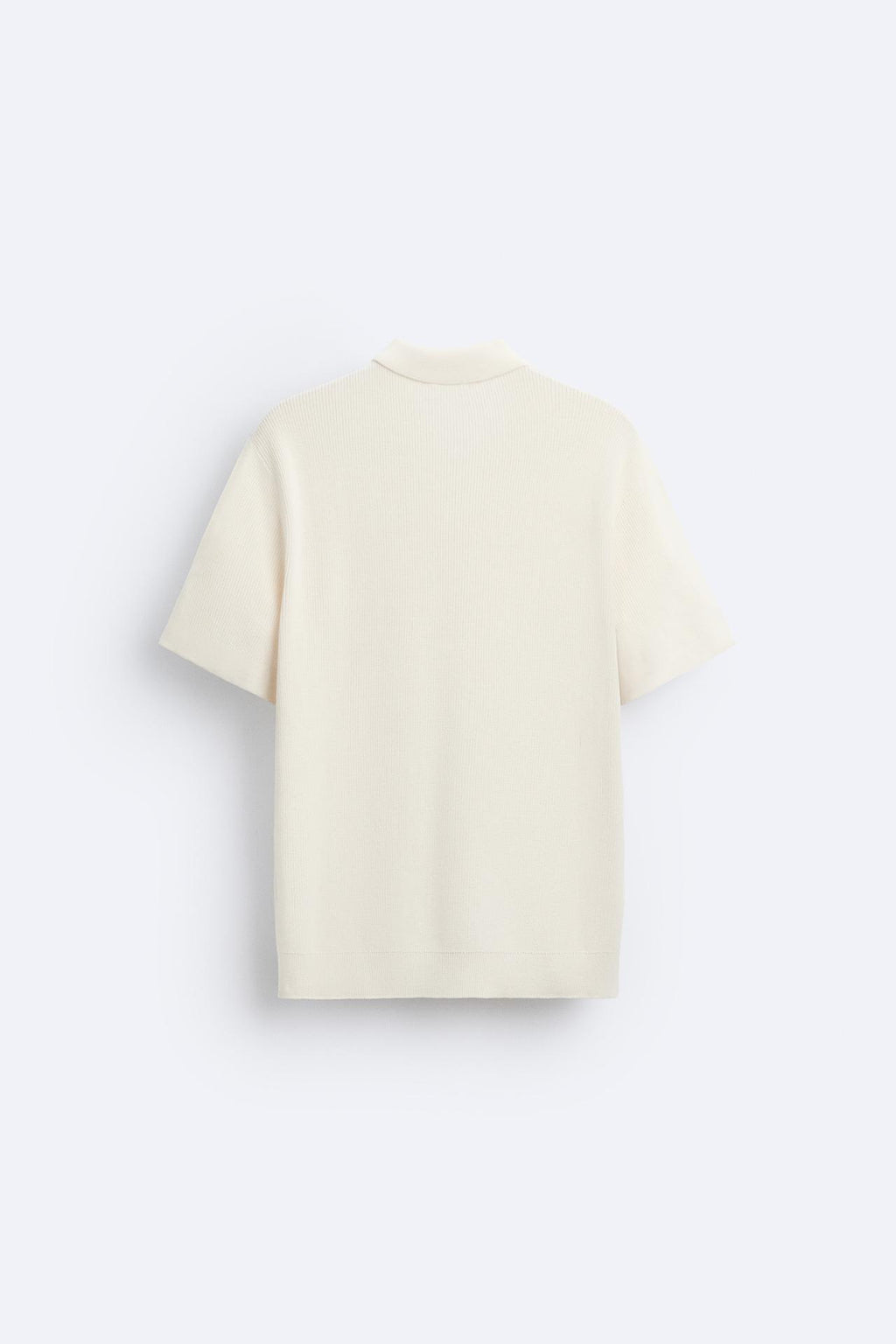 Knitted Short Sleeve Polo Zip T-Shirt