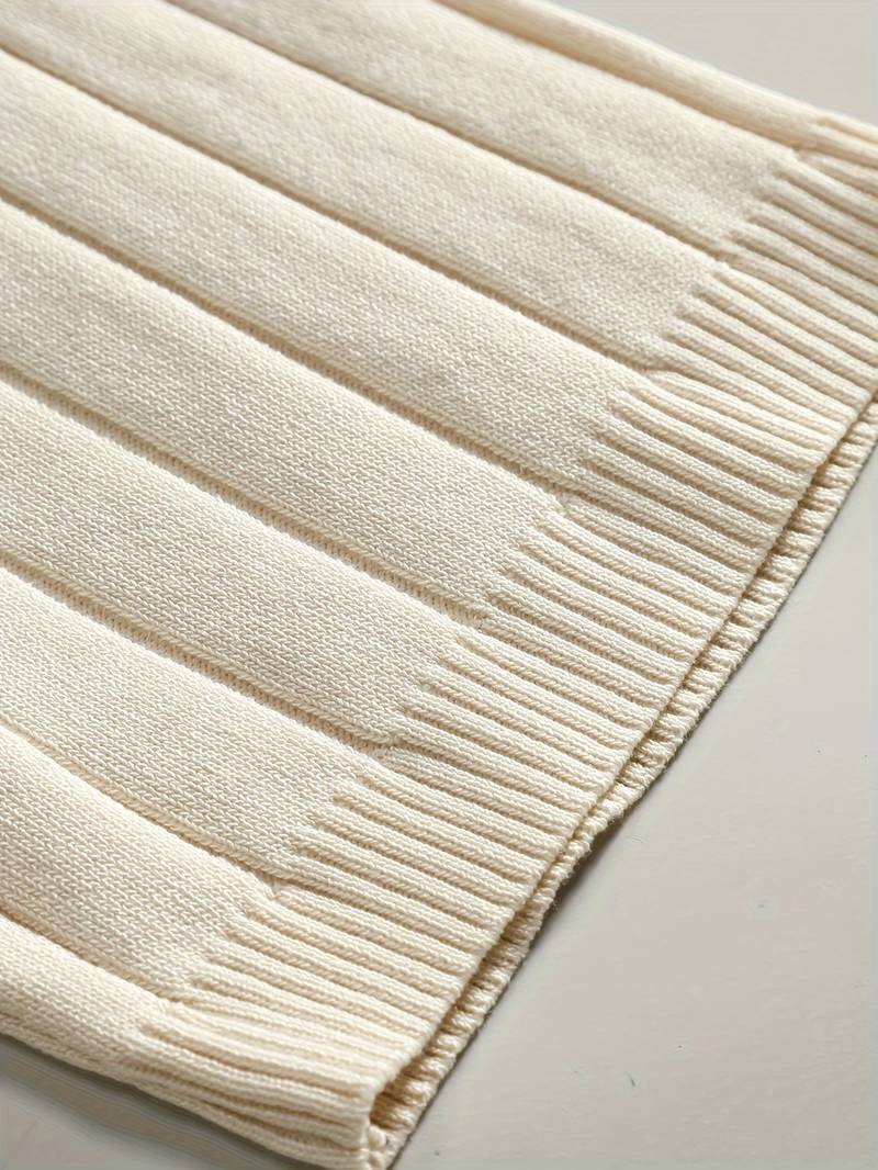 Classic Ribbed Short Sleeve Lapel Collar Knitted Shirt