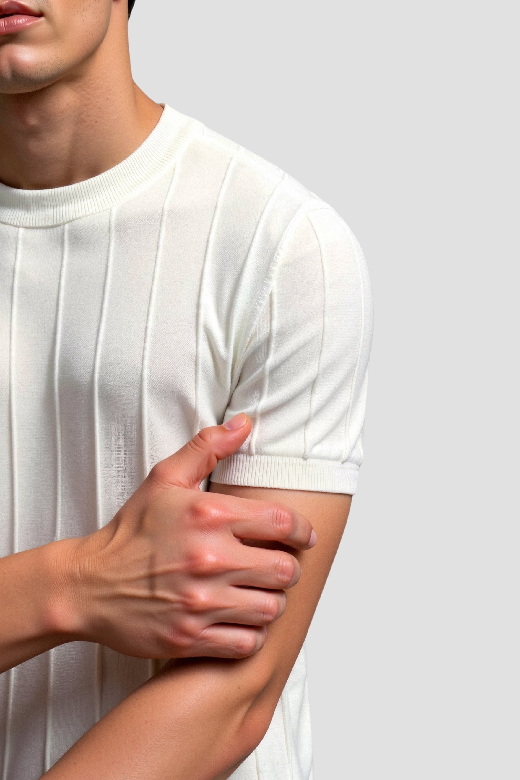 Classic Heavy O-Neck Striped T-Shirt