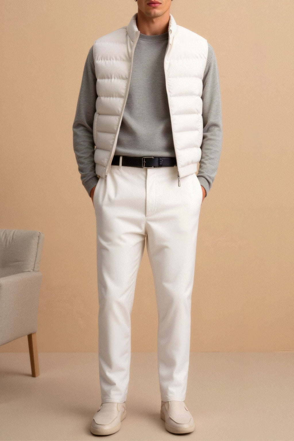 High Business Stand Collar Premium Vest