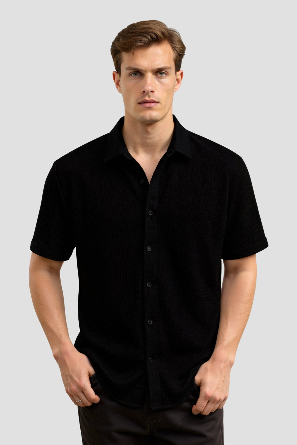 Casual Ripples Pattern Short Sleeve Shirt