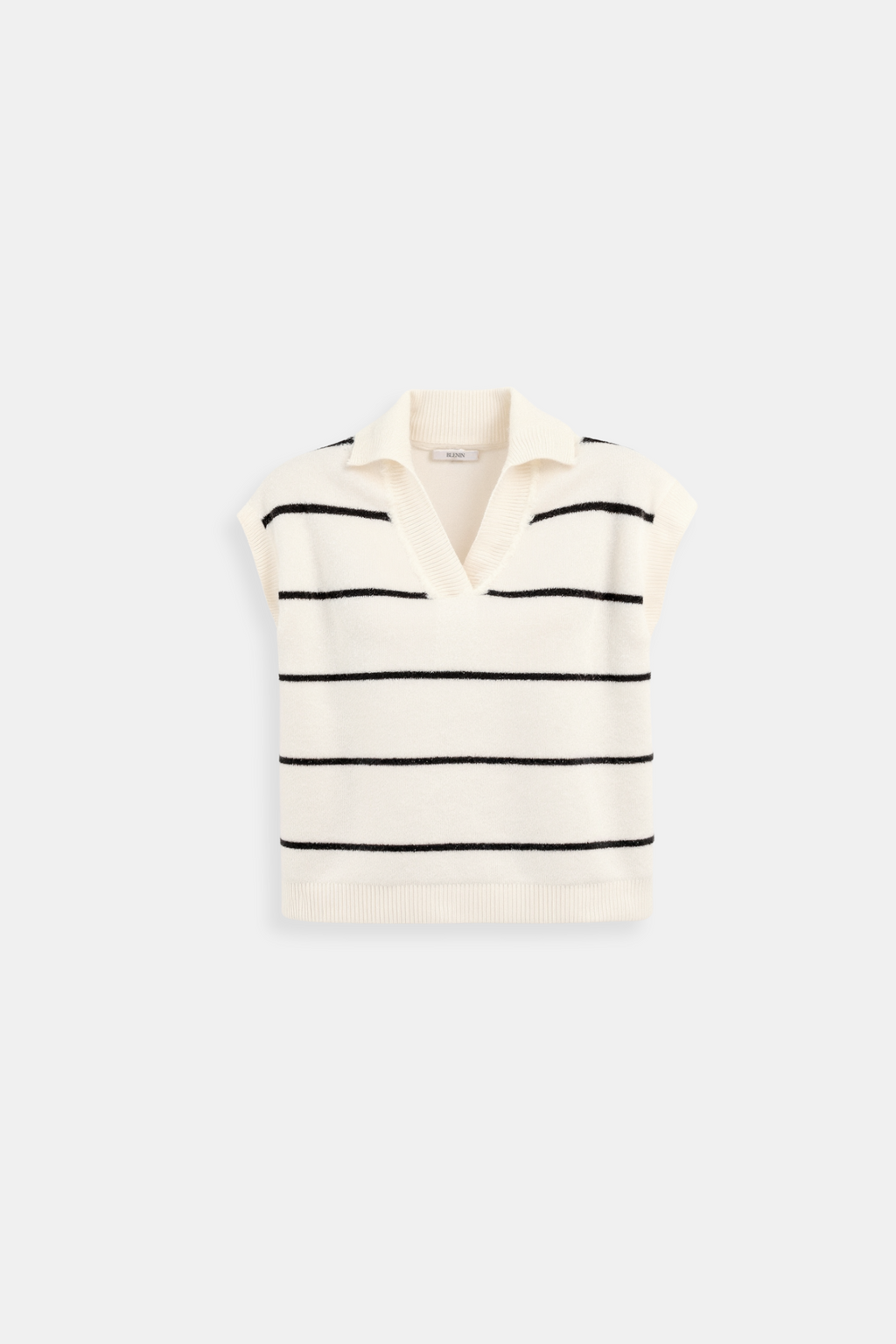 Casual Stripes Lapel Neck Pullover Polo Vest