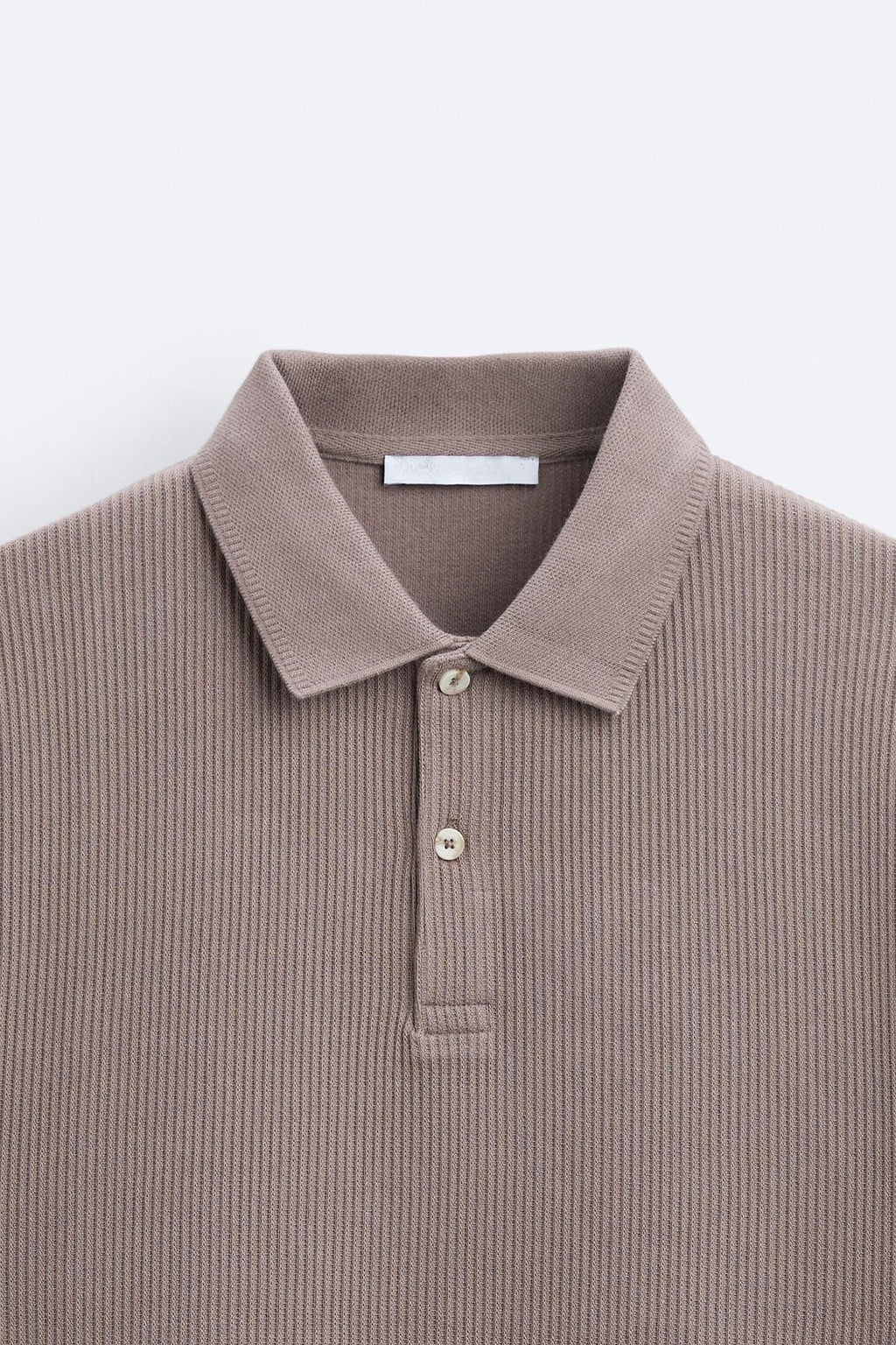 Textured Button Polo T-Shirt