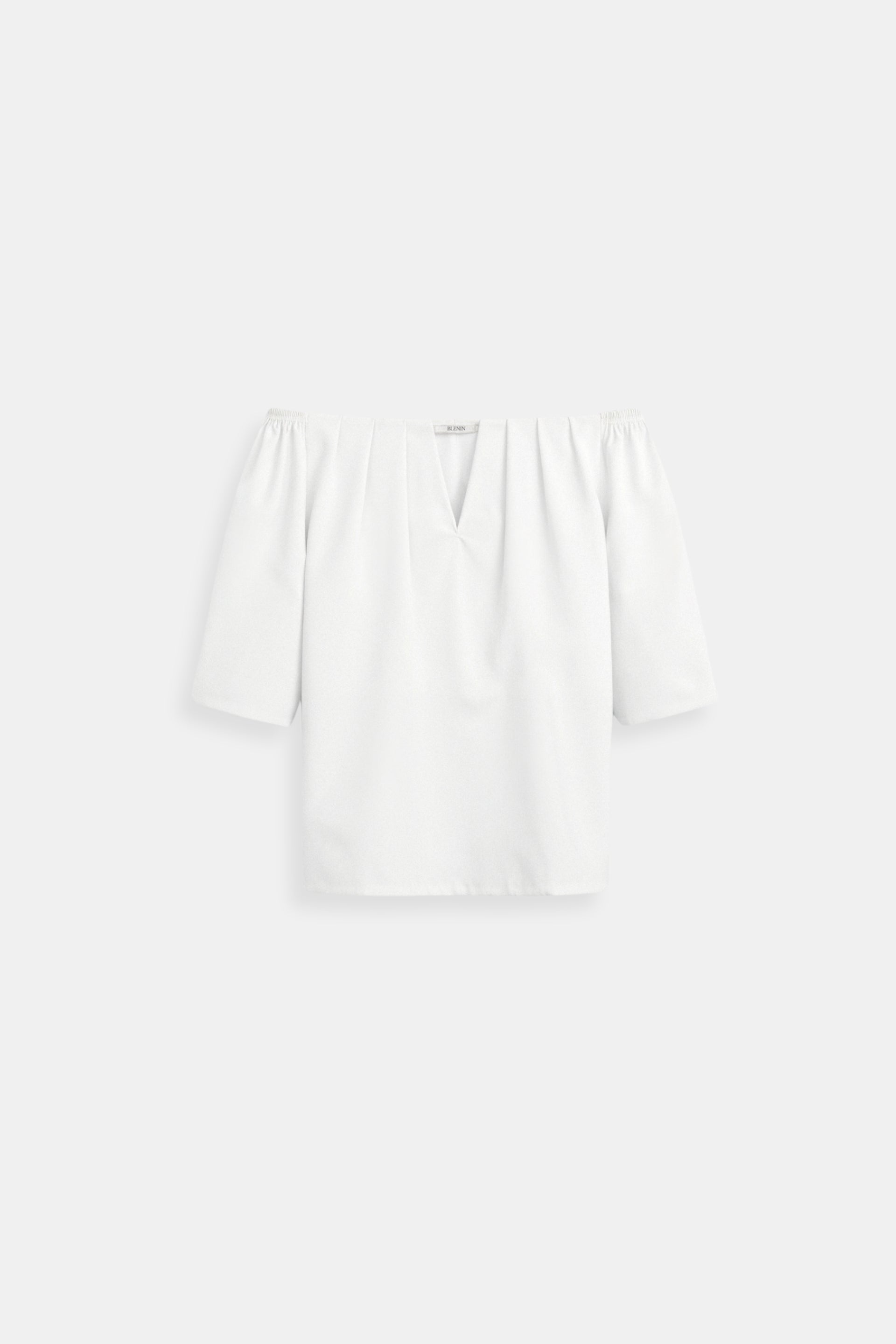 Elegant Loose Solid Pleated Notch Neck T-shirt