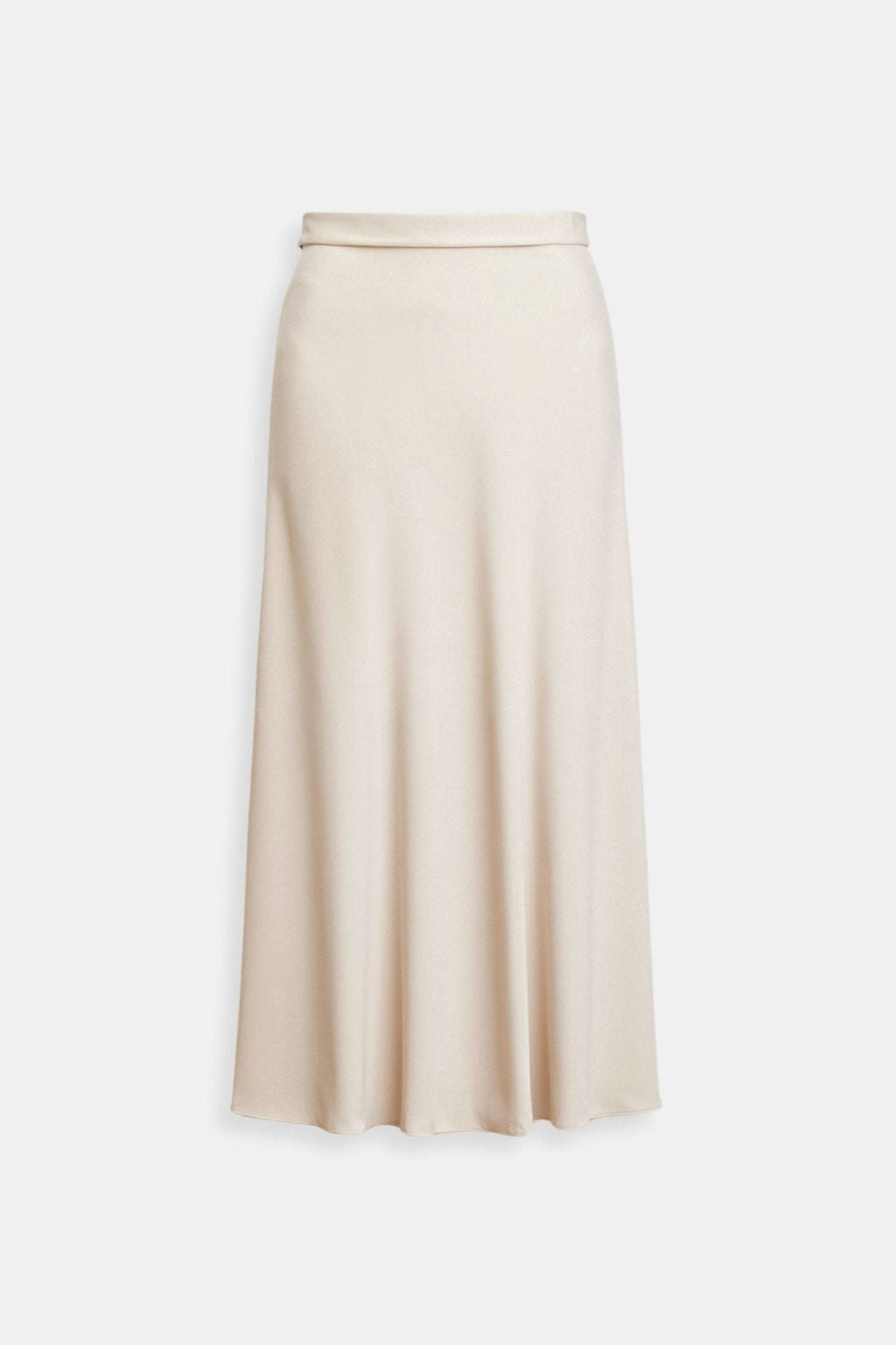 Solid High Waist Draped Midi Skirt