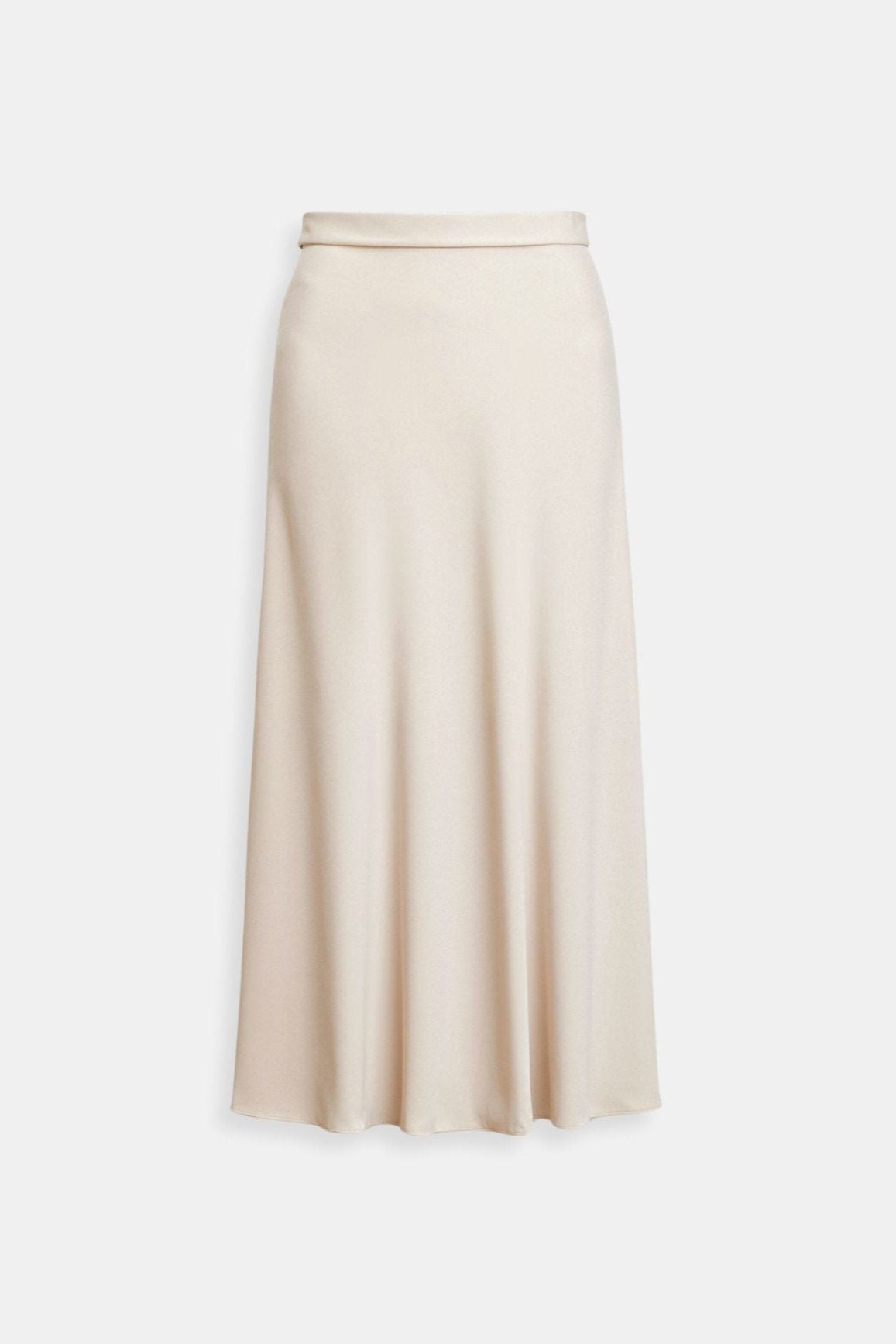 Solid High Waist Draped Midi Skirt