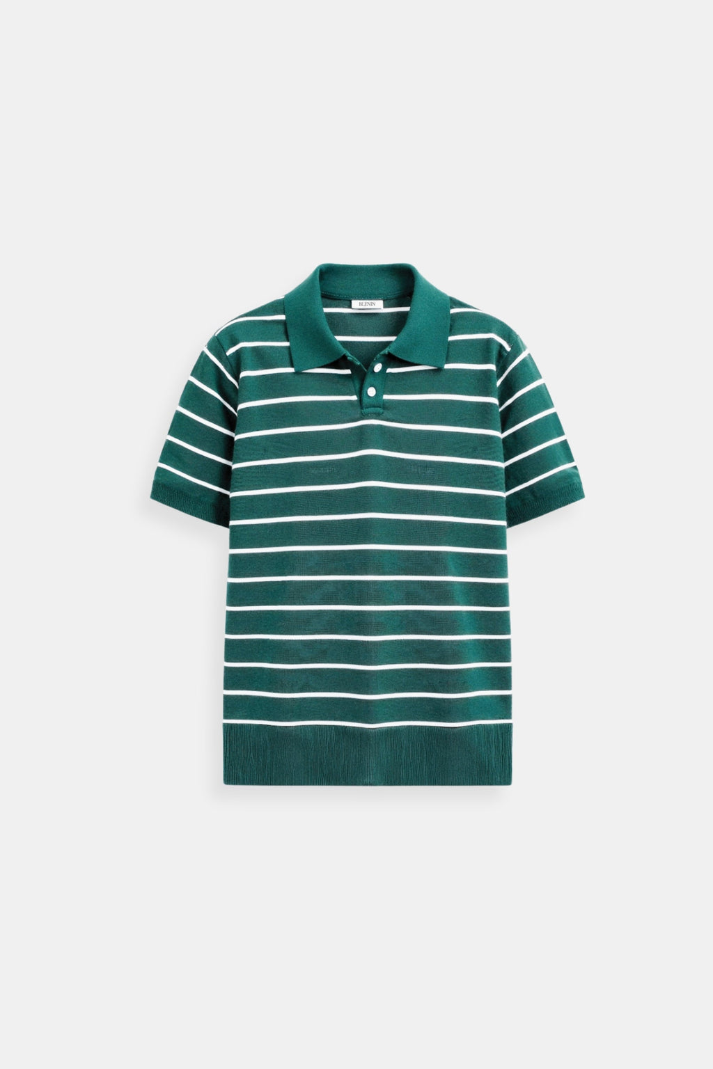 Casual Lapel Short Sleeve Striped Pattern Button Polo T-Shirt