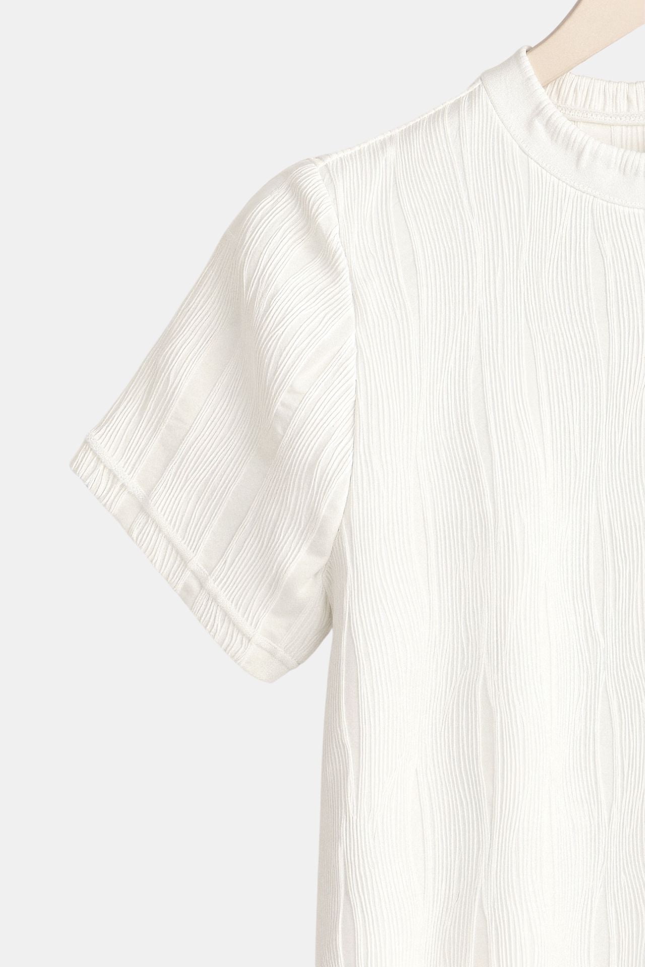 Spring & Summer Solid Crew Neck Textured T-Shirt