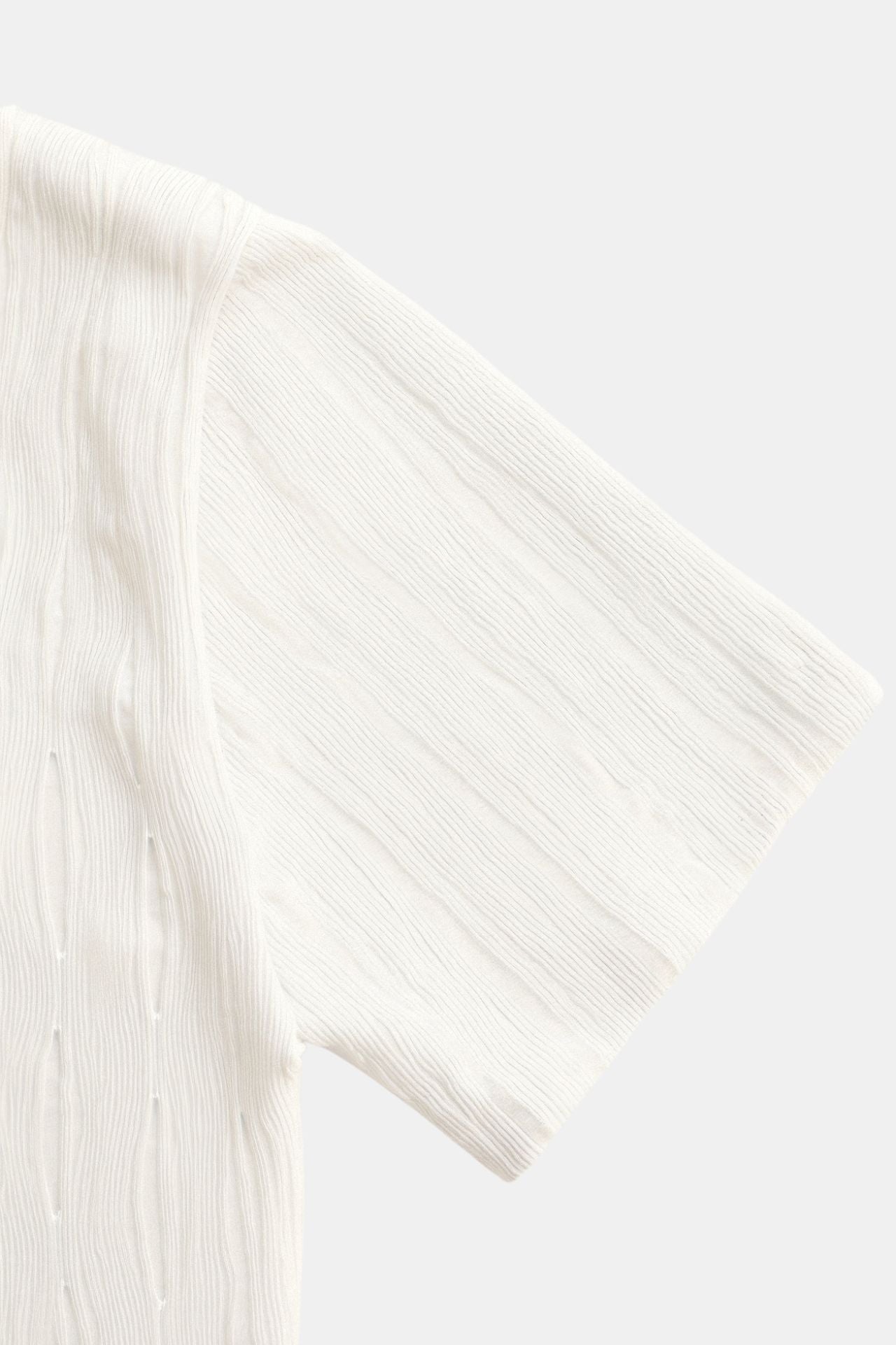 Spring & Summer Solid Crew Neck Textured T-Shirt