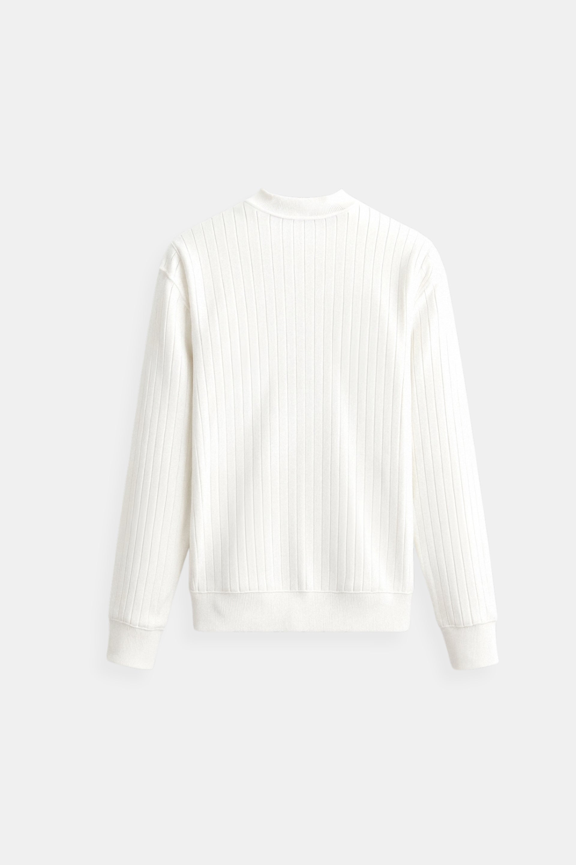 Men's Ribbed Long Sleeve Solid Knitted Sweater