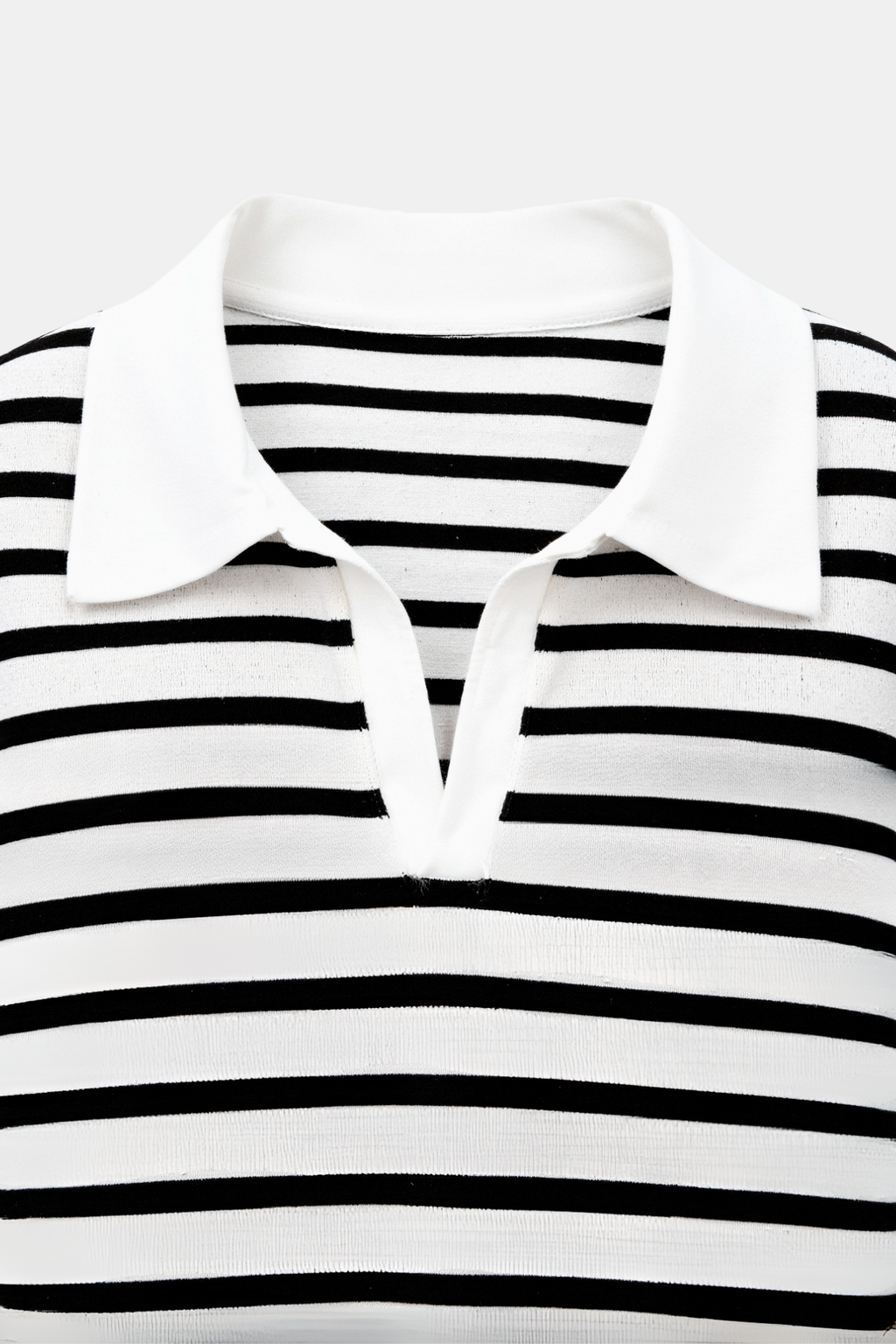 Versatile Striped Pattern Collared Top