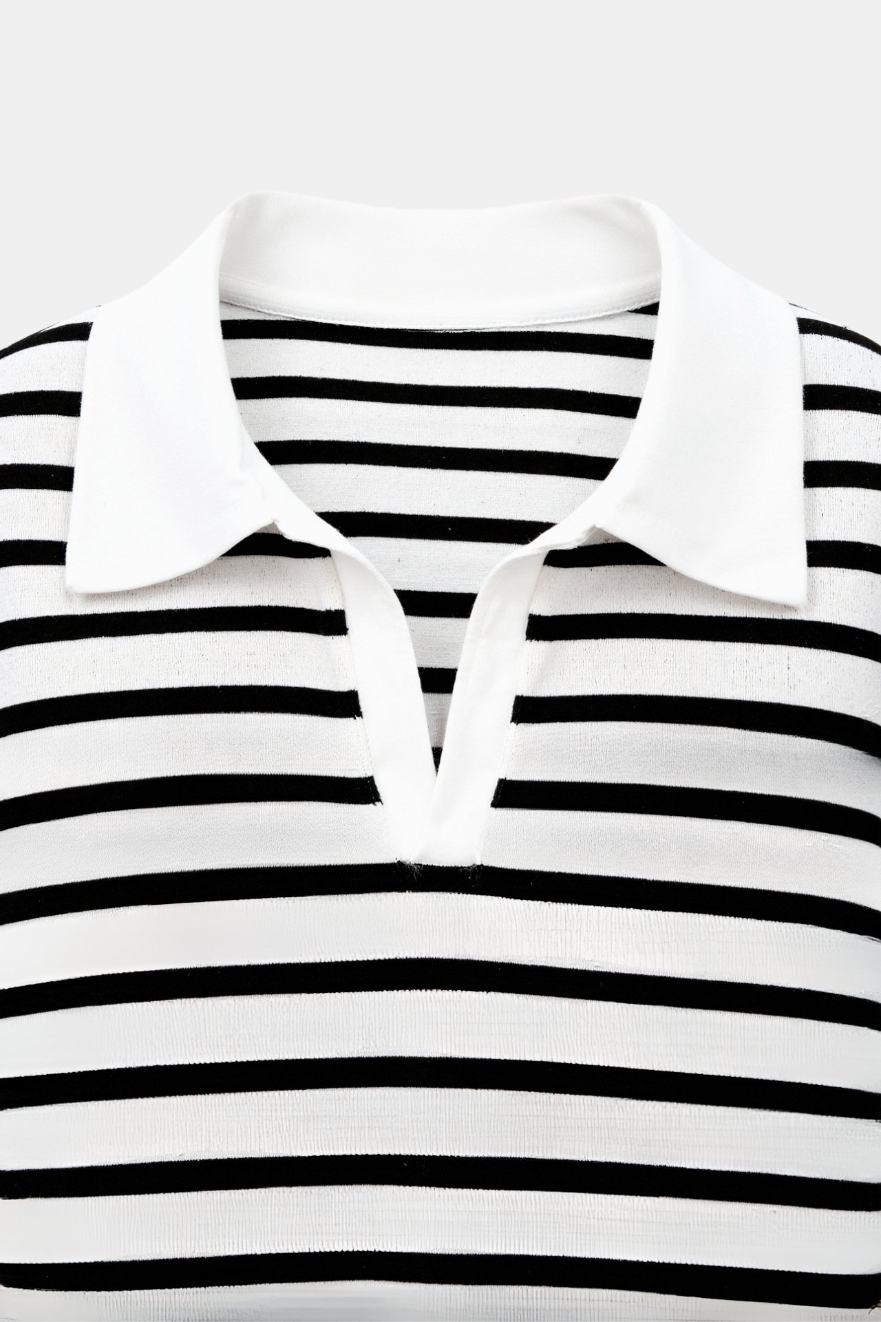 Versatile Striped Pattern Collared Top