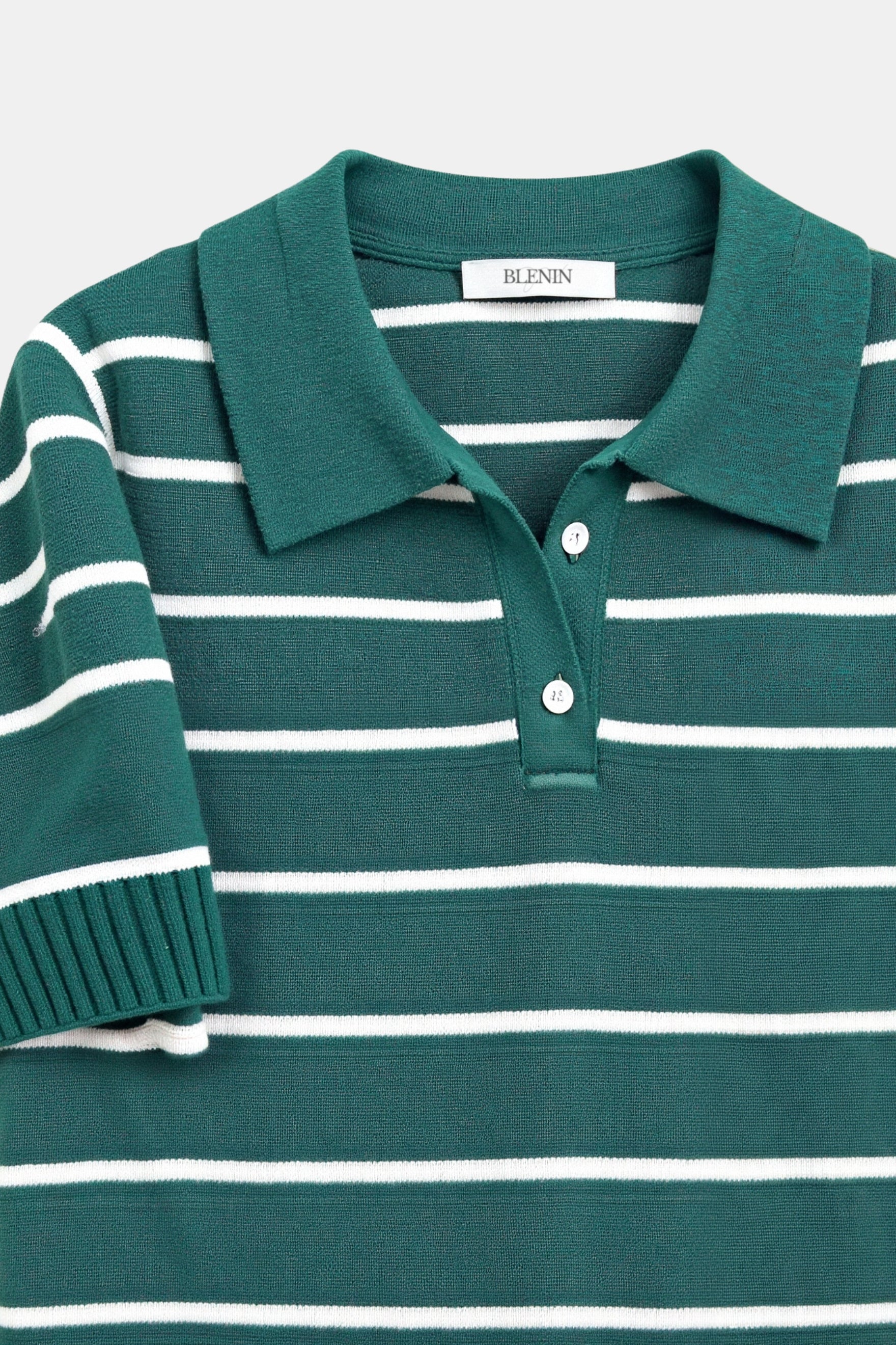 Casual Lapel Short Sleeve Striped Pattern Button Polo T-Shirt