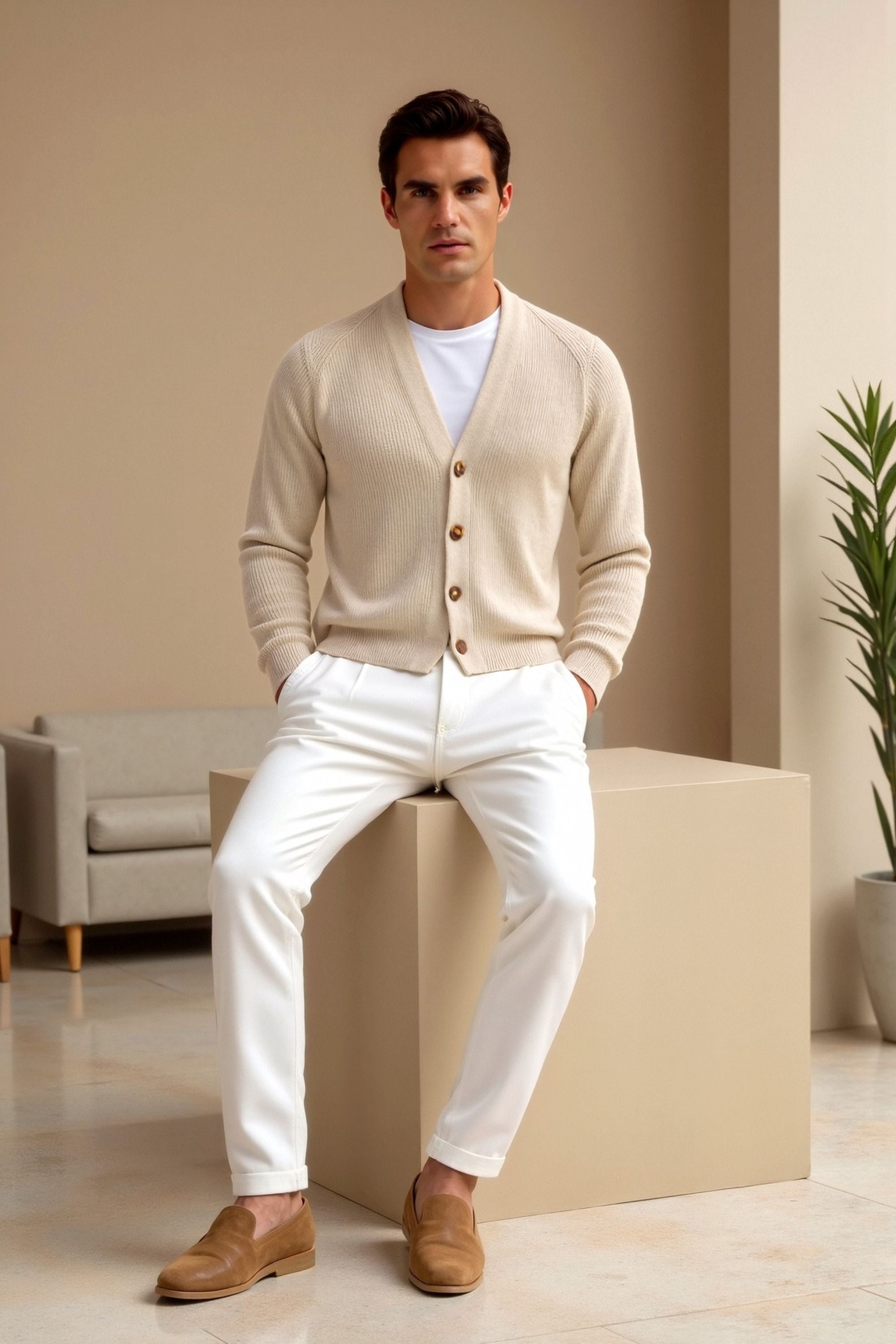 Smart Luxury Elegant Cardigan Pullover Cardigan V-Neck