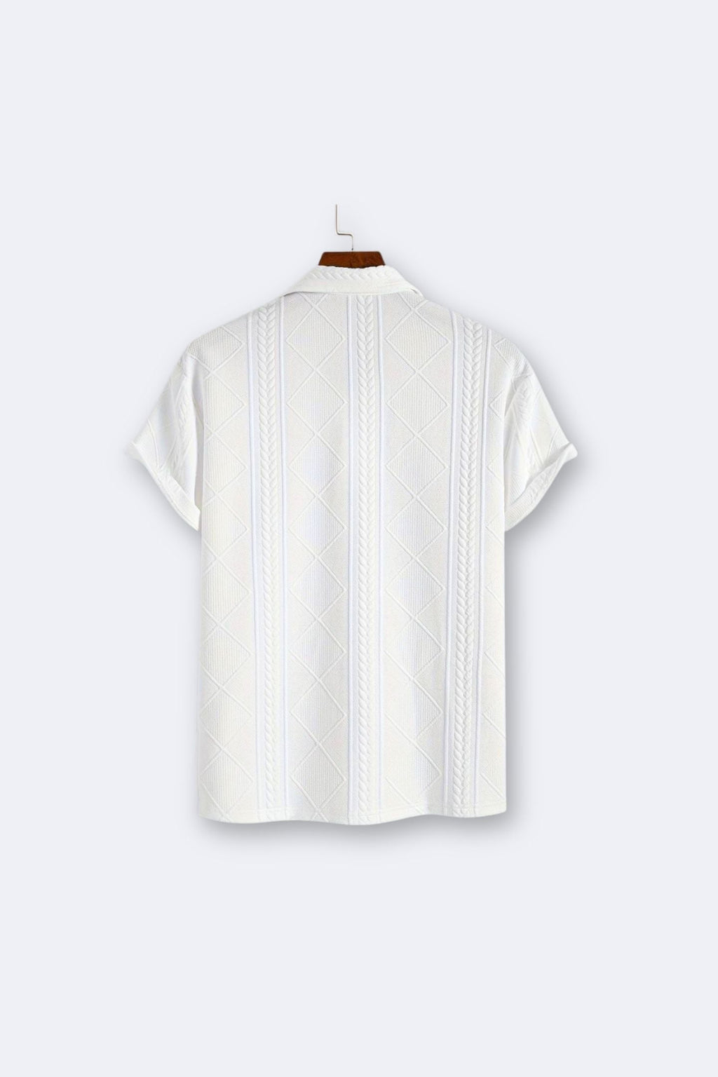 Men's Solid Color Short Sleeve Pattern Polo Button T-Shirt