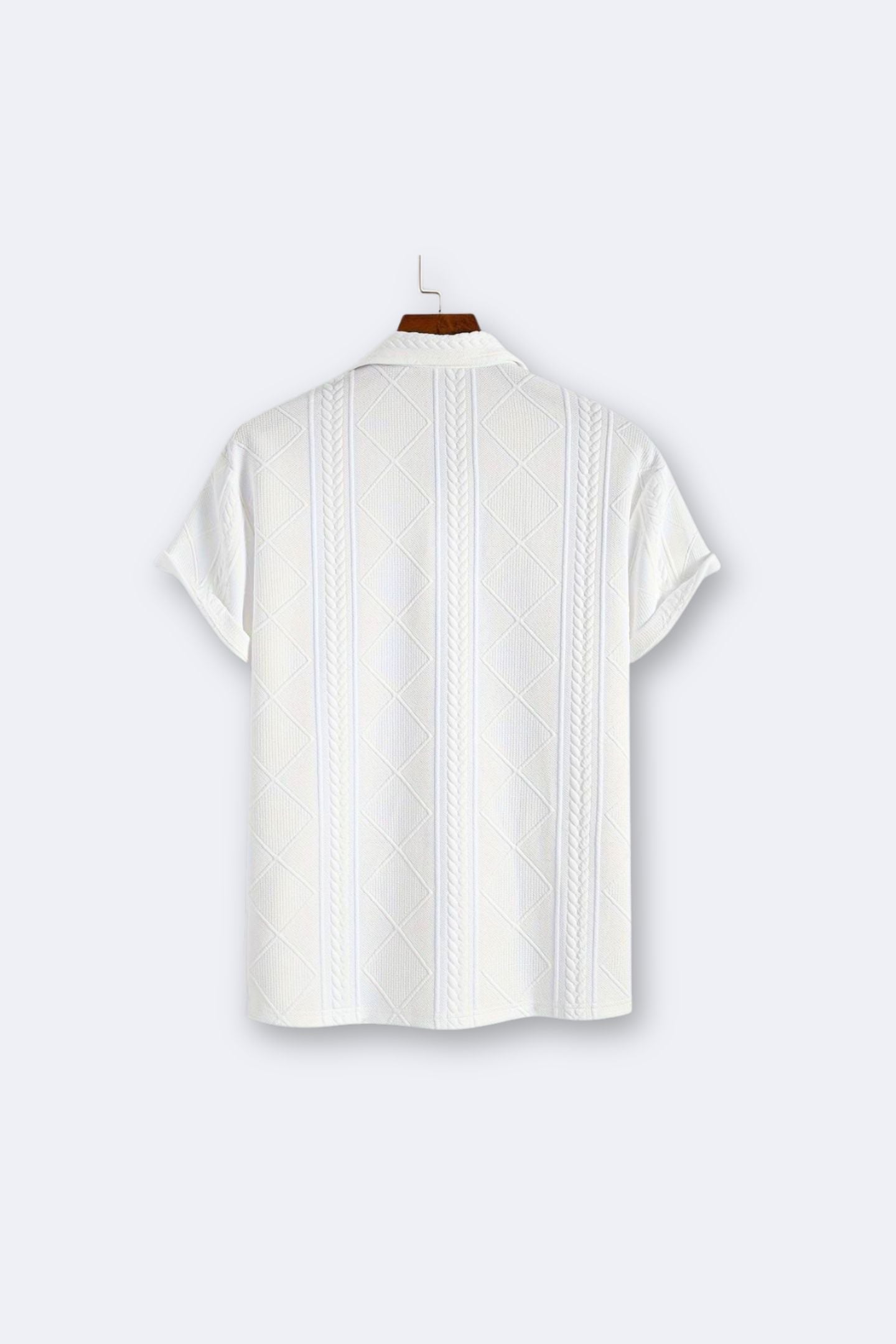 Men's Solid Color Short Sleeve Pattern Polo Button T-Shirt