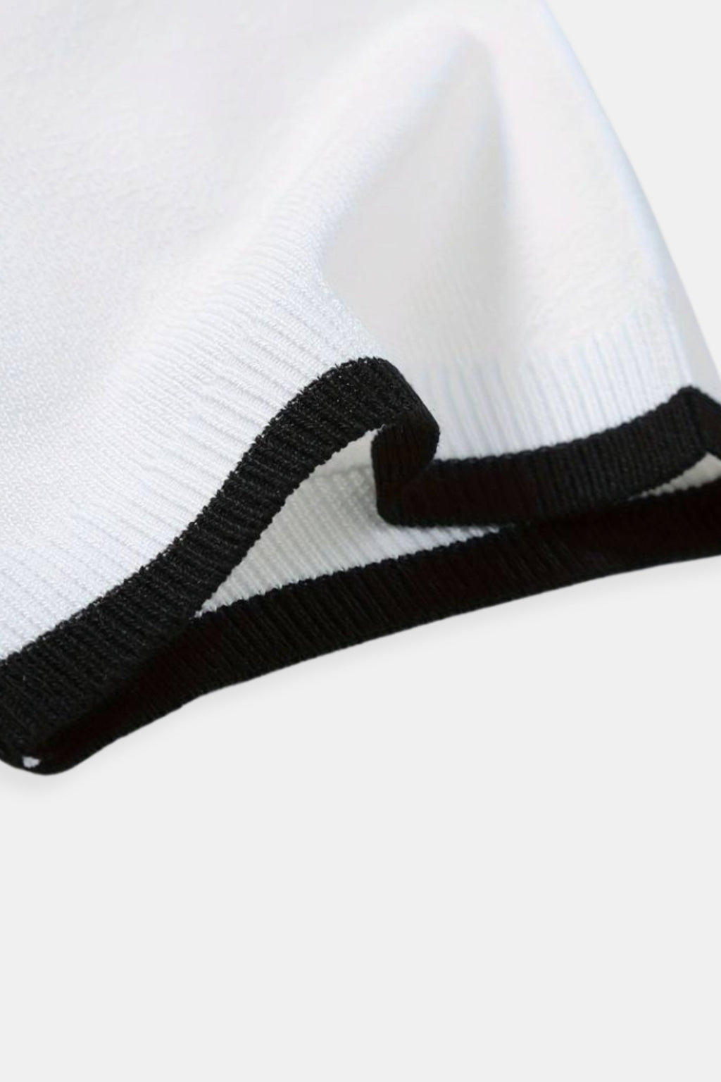 Color Matching Knitted Quarter Zip Golf Polo T-Shirt