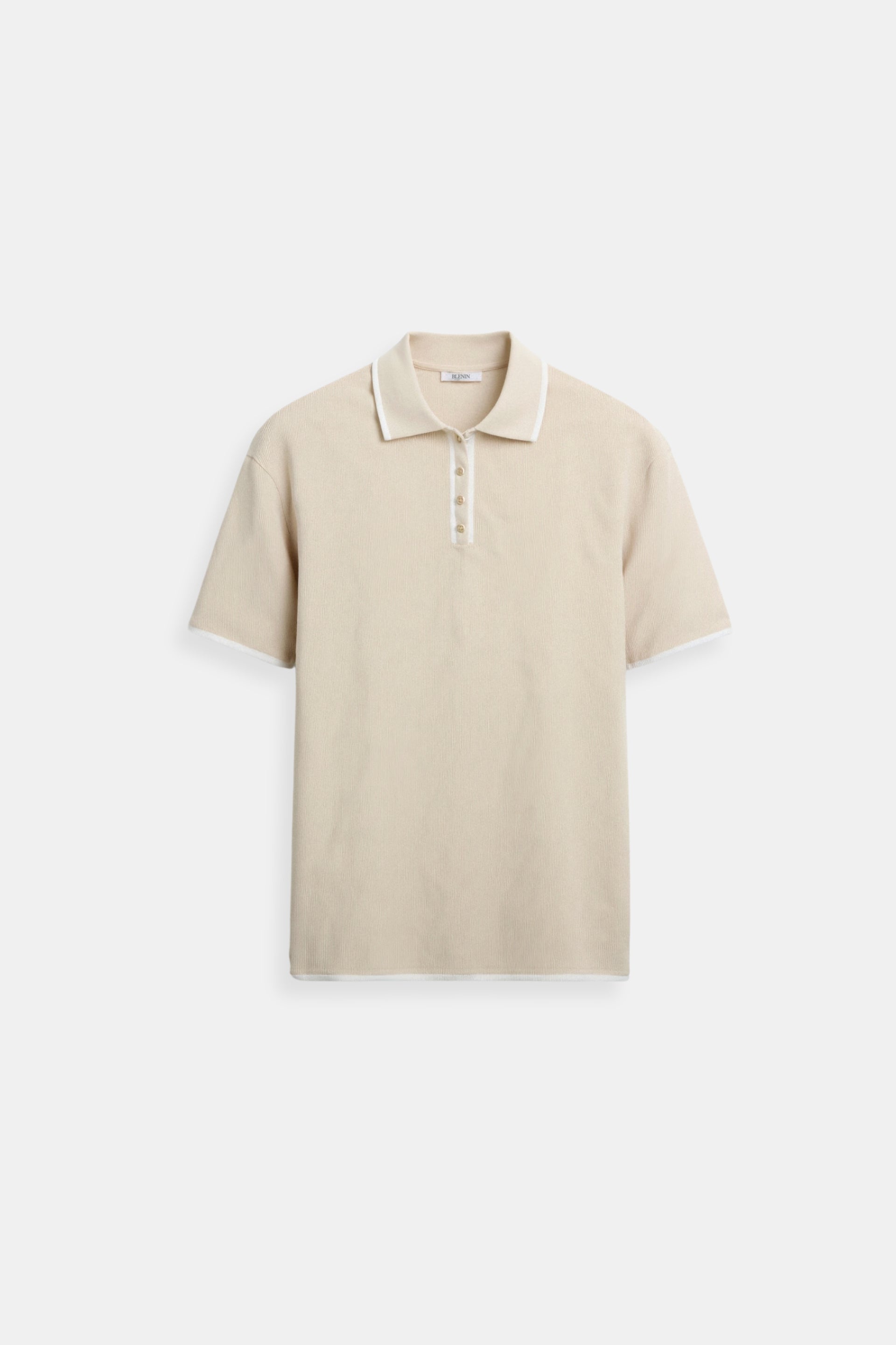 Contrast Elegant Trim Collared Slim Button Up Polo T-Shirt