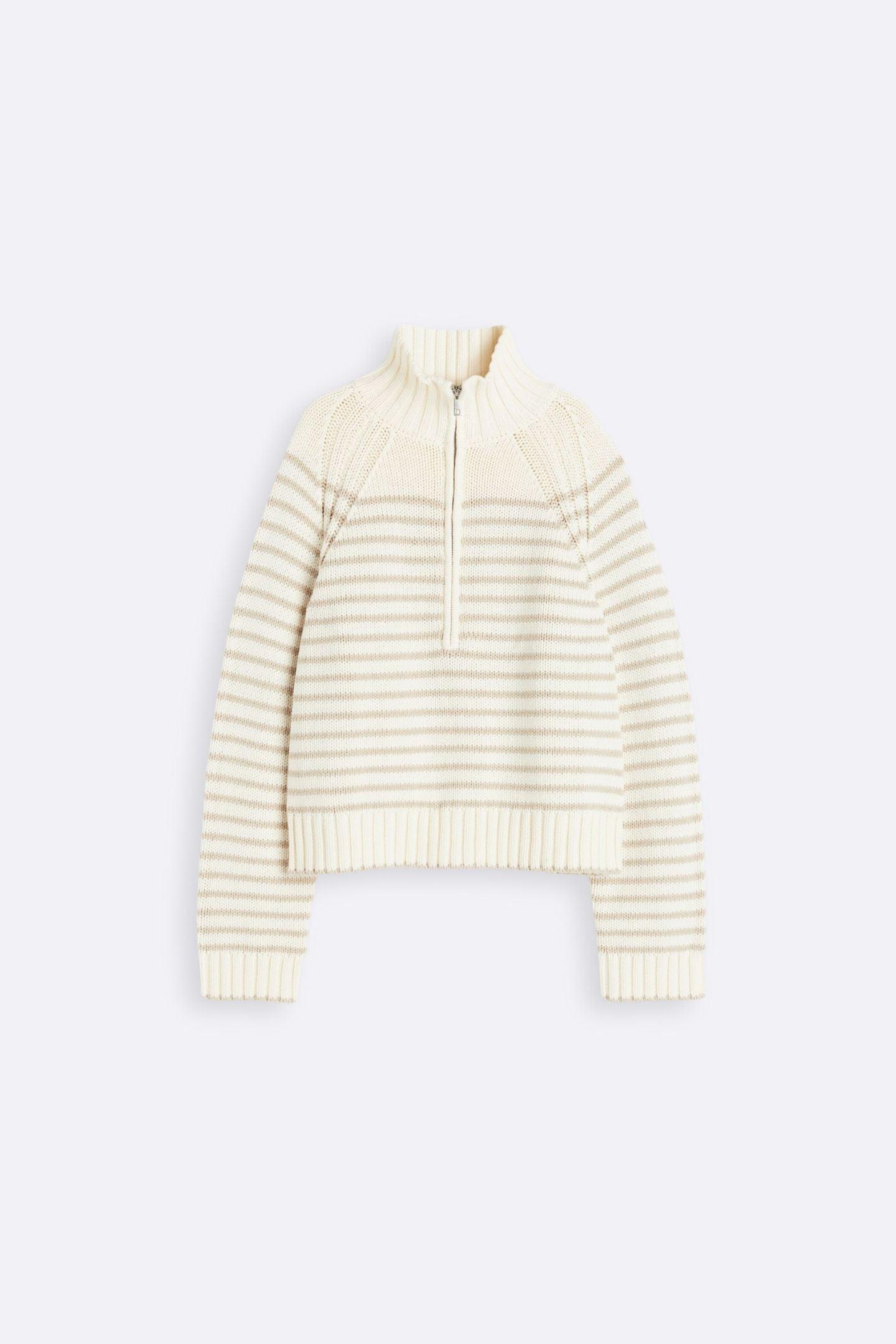 Half-Zip Neck Oversized Sweater