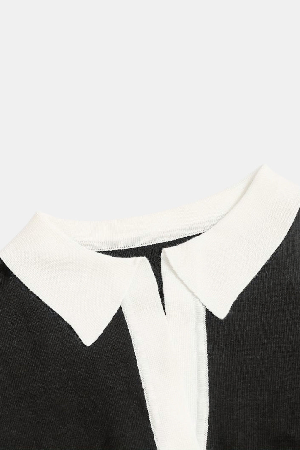 Knitted Premium Contrast Trim Collared Polo Tank Top