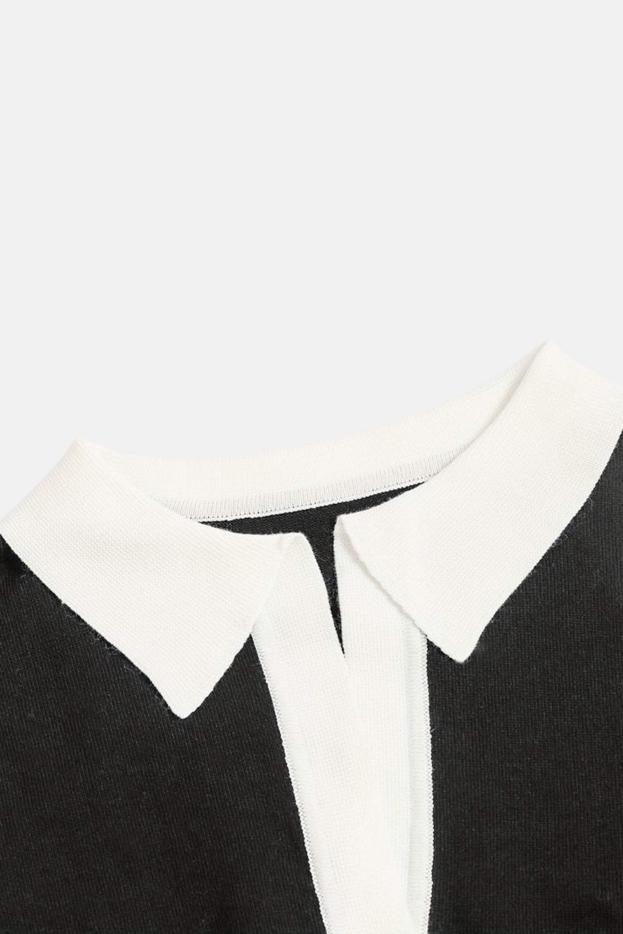 Knitted Premium Contrast Trim Collared Polo Tank Top