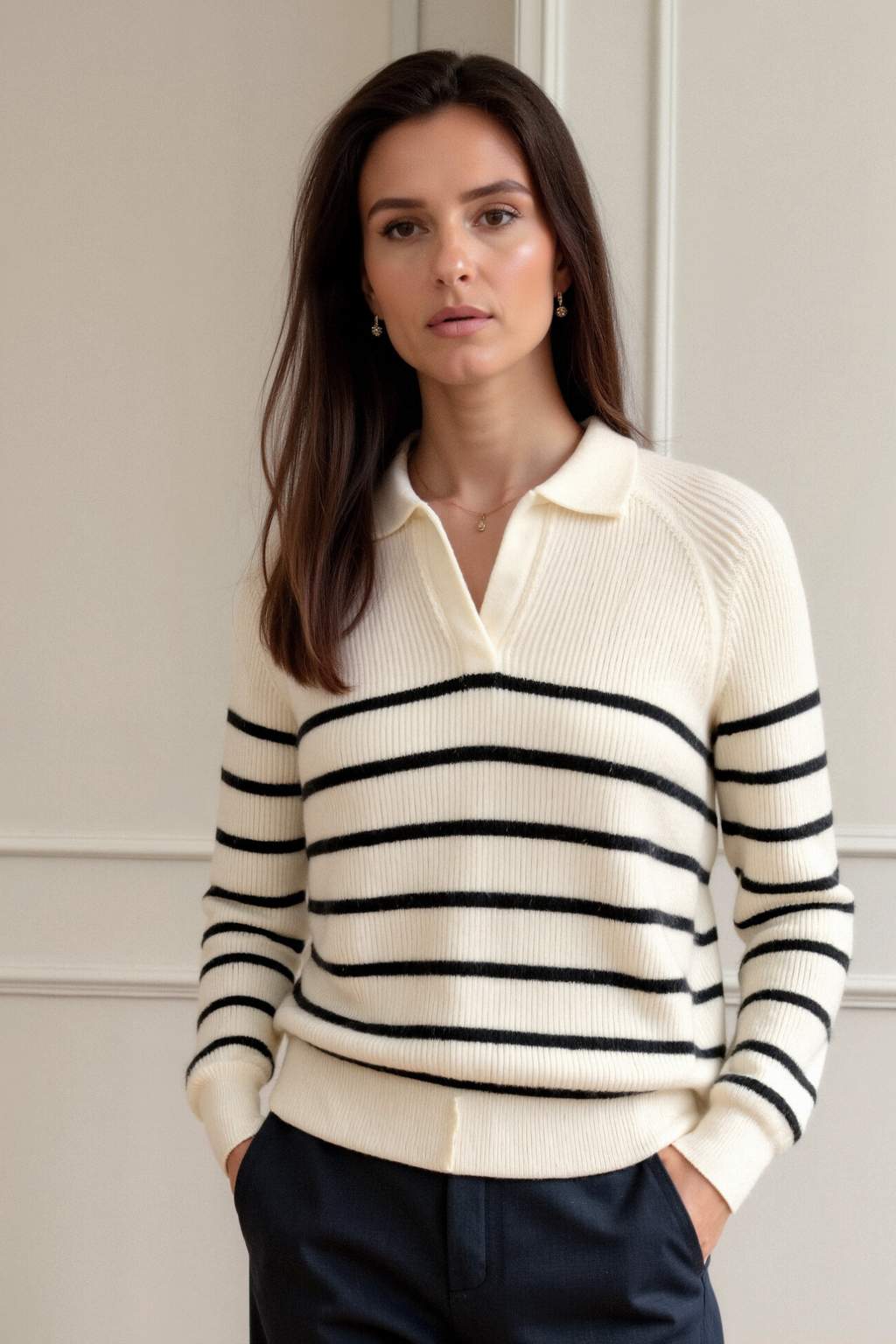 Classic Striped Raglan Sleeve Sweater