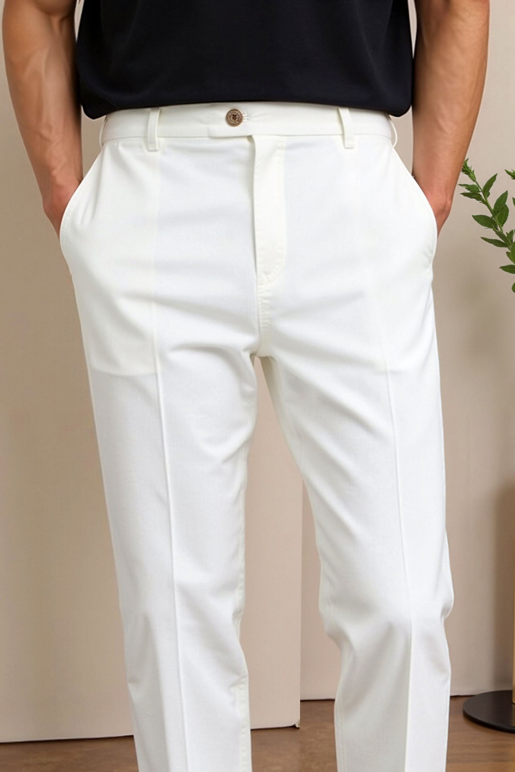 Smart Luxury Regular Fit Chino Ankle Pants