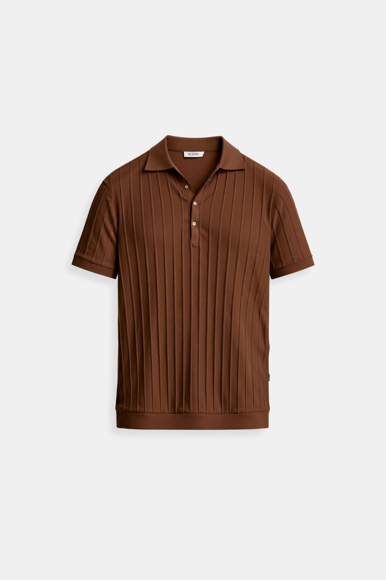 Vertical Striped Chic Button Up Polo T-Shirt