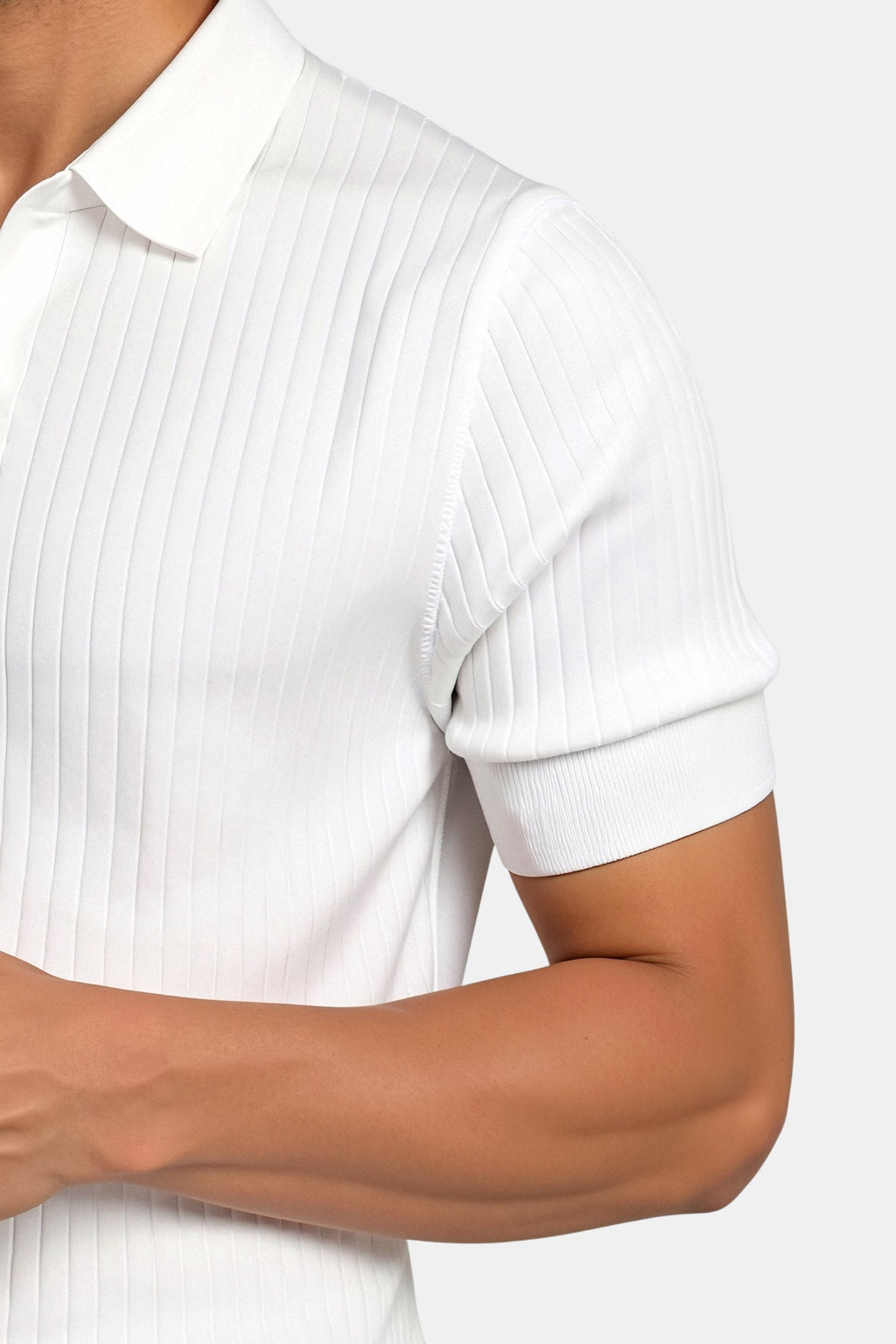 Stripe Pattern Breathable Polo T-Shirt