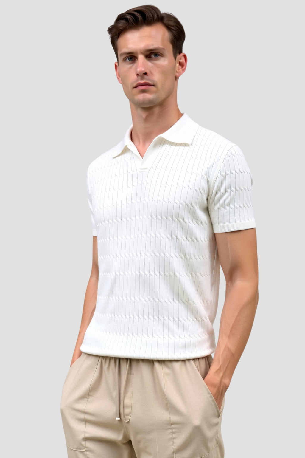 Lapel Knitted Polo T-Shirt