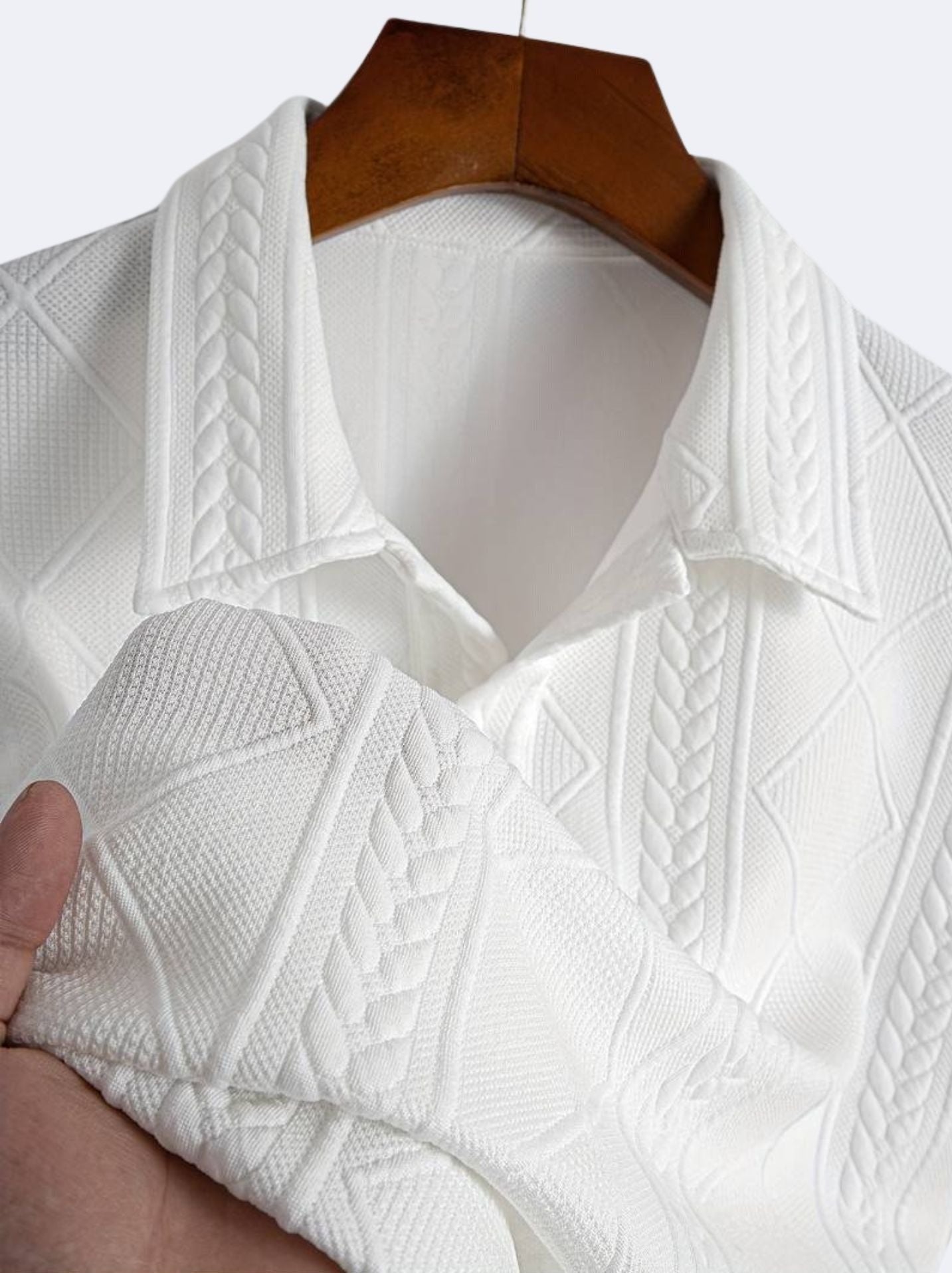 Men's Solid Color Short Sleeve Pattern Polo Button T-Shirt